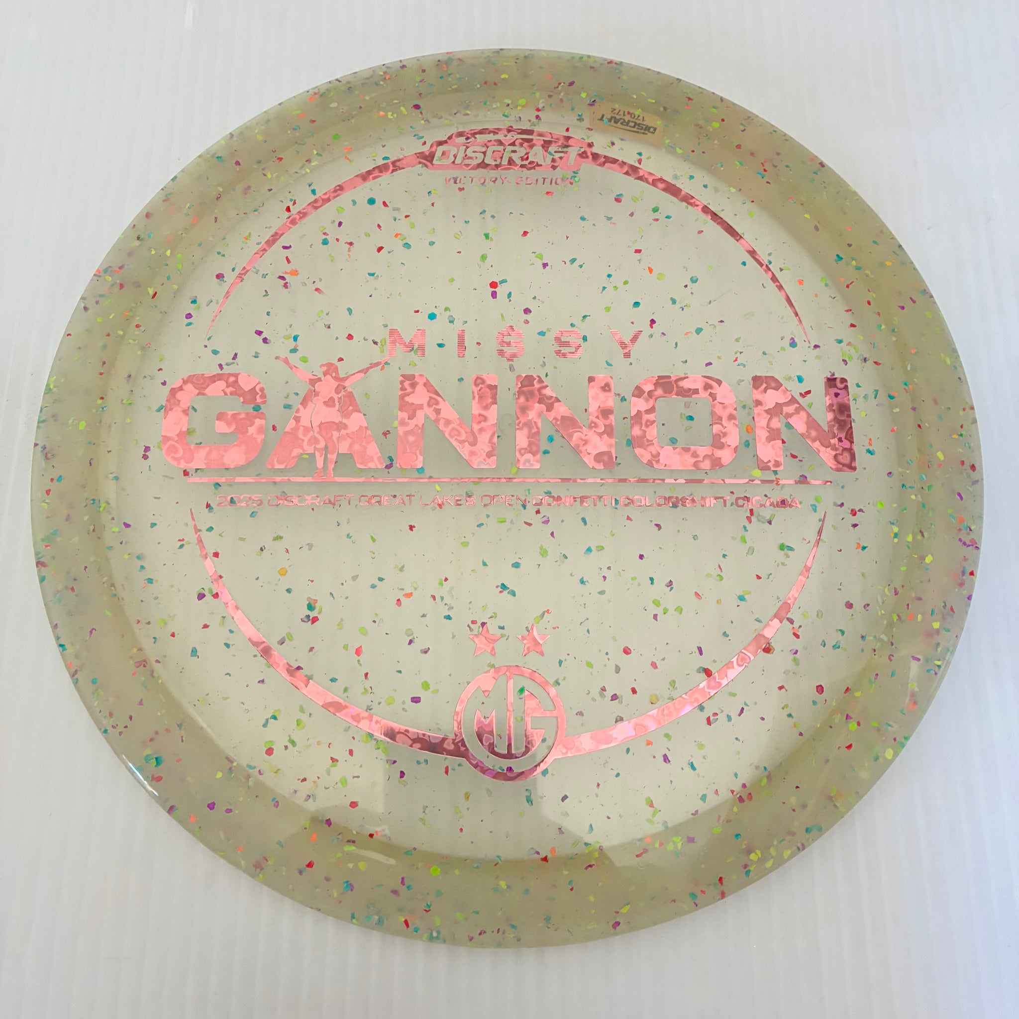 Discraft 2025 Missy Gannon DGLO Champion Z Confetti Cicada 7/6/-1/1