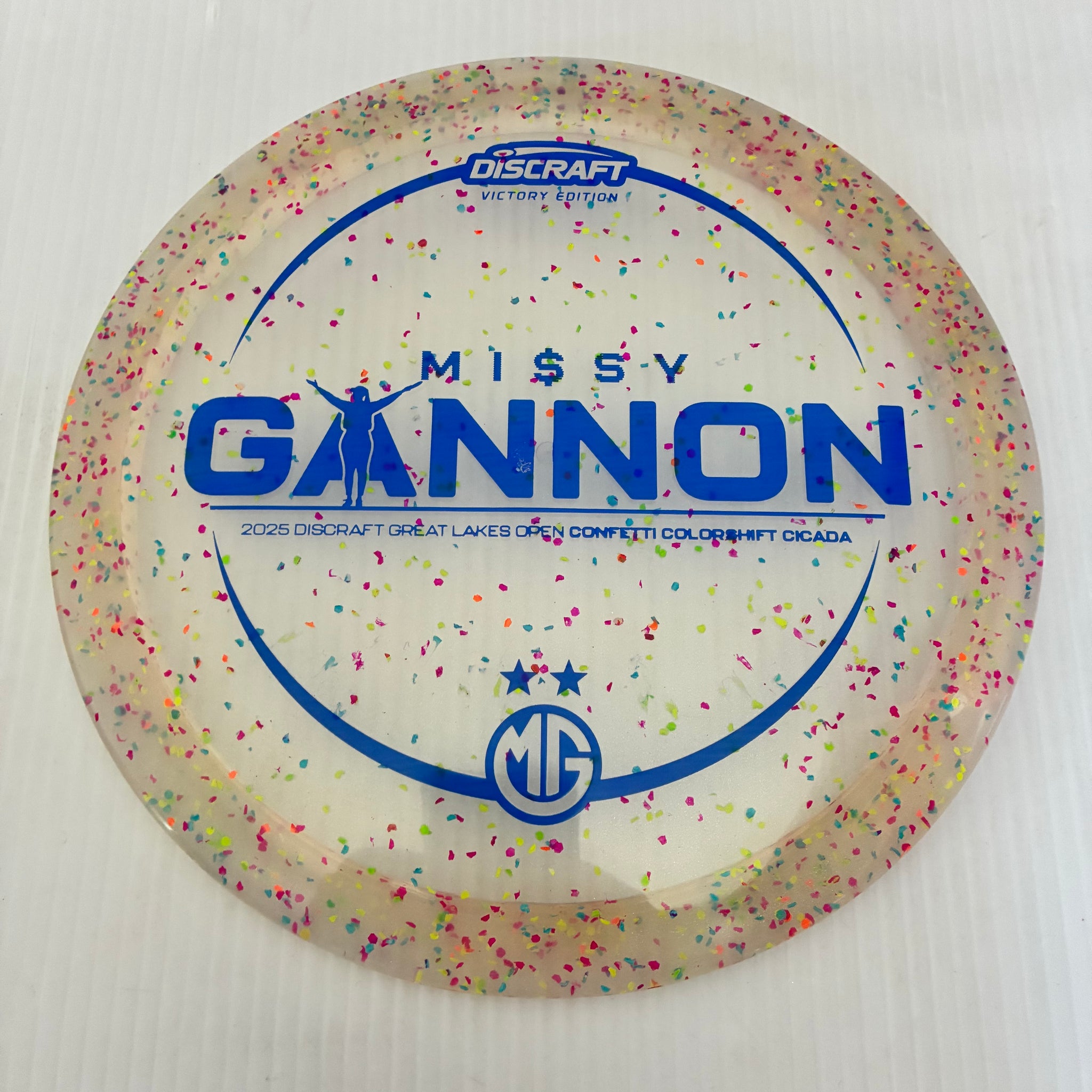 Discraft 2025 Missy Gannon DGLO Champion Z Confetti Cicada 7/6/-1/1