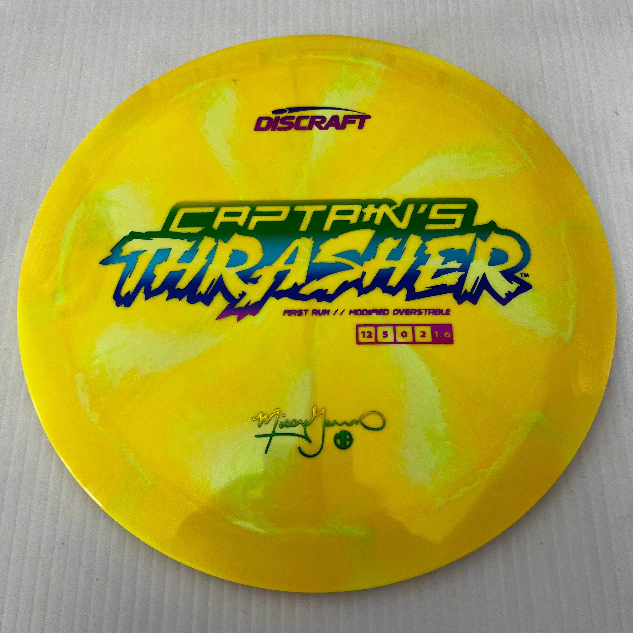 Discraft First Run Missy Gannon Swirly ESP Captain's Thrasher 12/5/0/2
