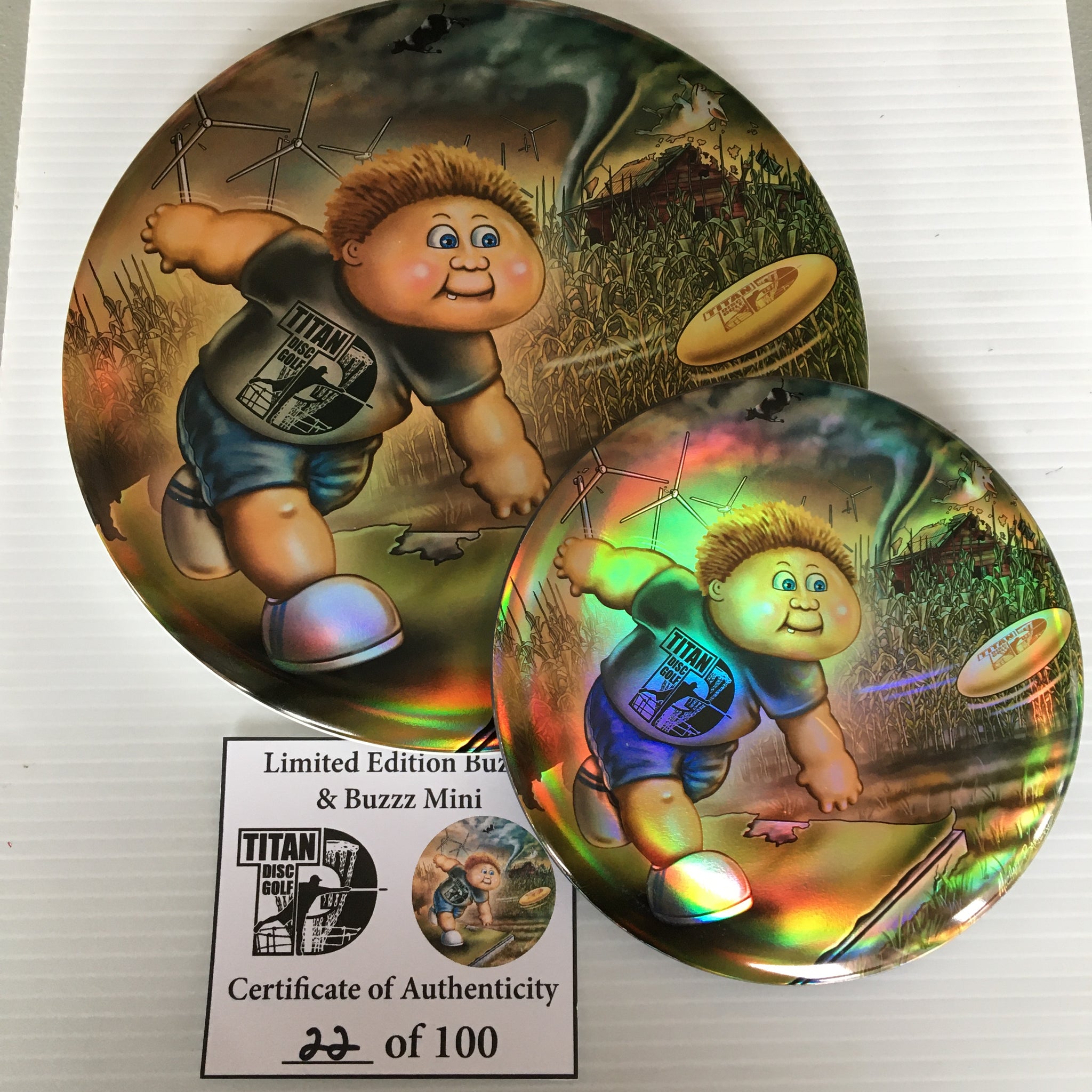 Discraft Michael Barnards's Titan Disc Golf "All Weather Buzzz" Limited Edition Full Foil Buzzz + Mini Buzzz Set