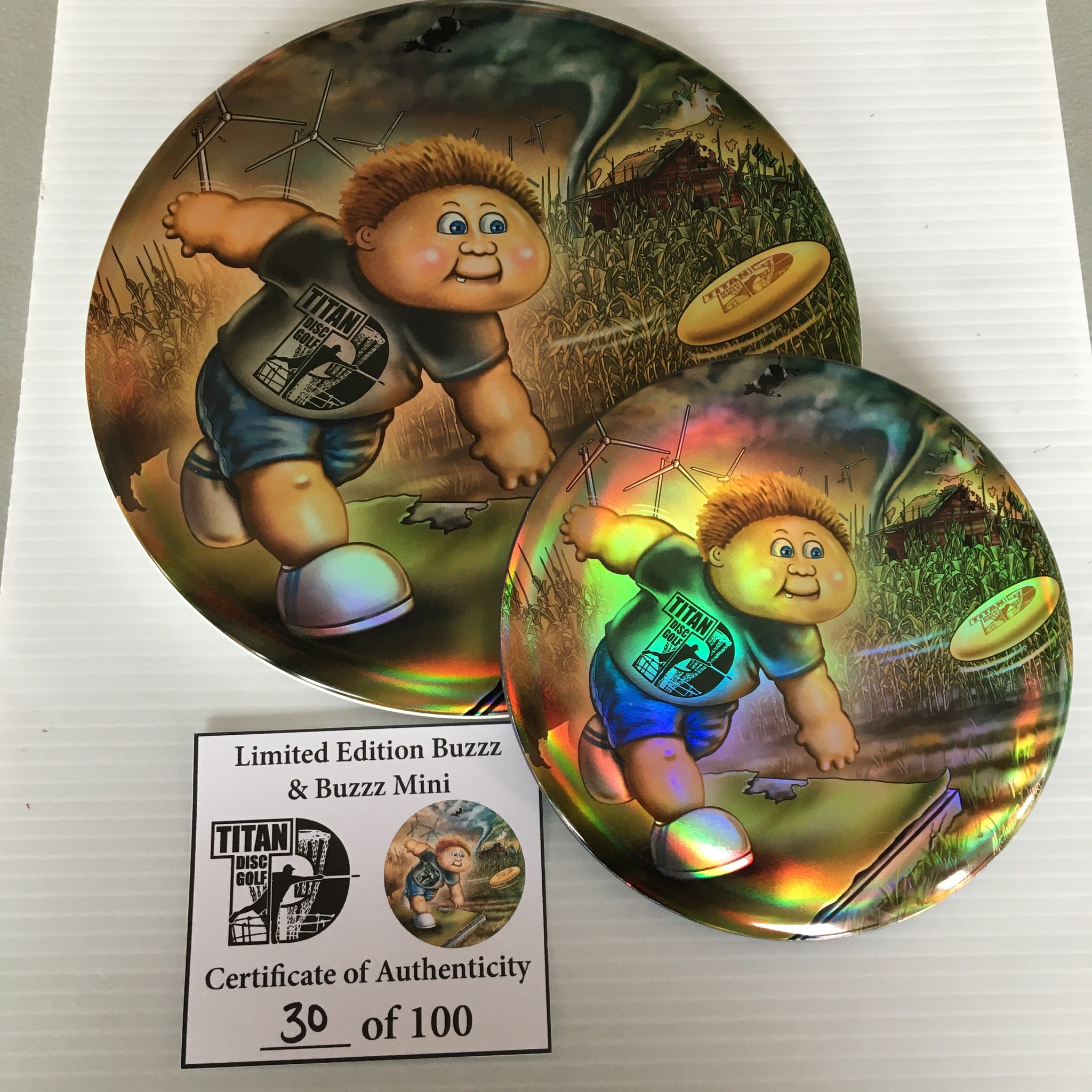 Discraft Michael Barnards's Titan Disc Golf "All Weather Buzzz" Limited Edition Full Foil Buzzz + Mini Buzzz Set
