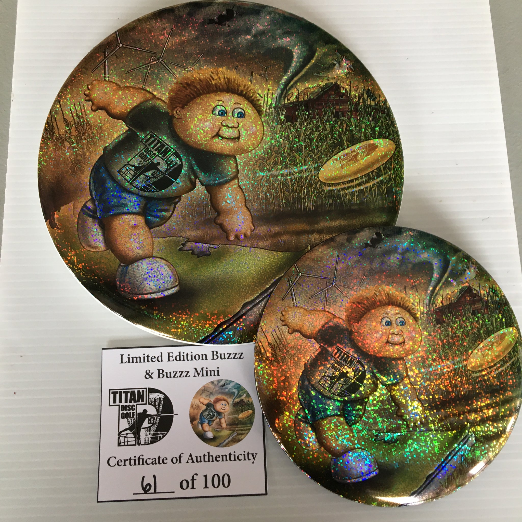 Discraft Michael Barnards's Titan Disc Golf "All Weather Buzzz" Limited Edition Full Foil Buzzz + Mini Buzzz Set