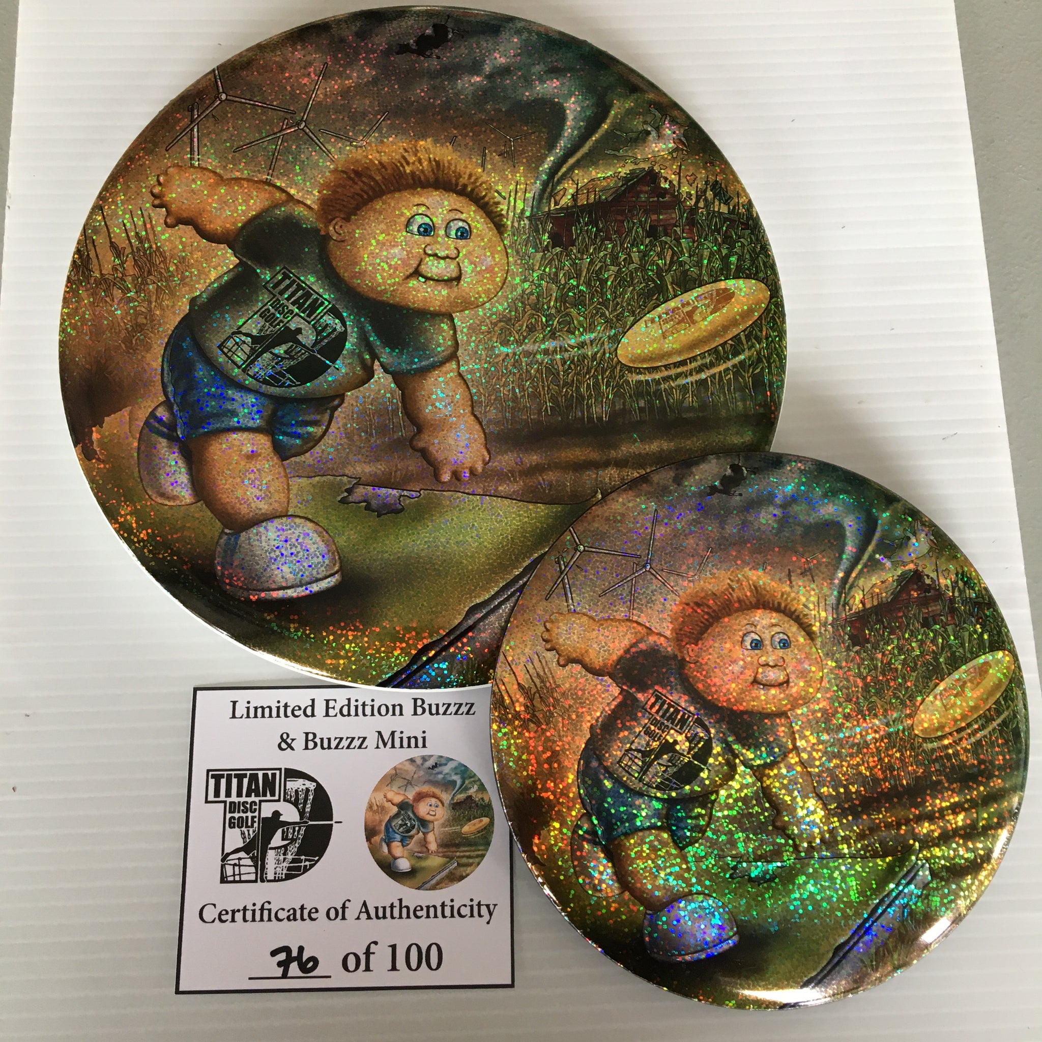 Discraft Michael Barnards's Titan Disc Golf "All Weather Buzzz" Limited Edition Full Foil Buzzz + Mini Buzzz Set
