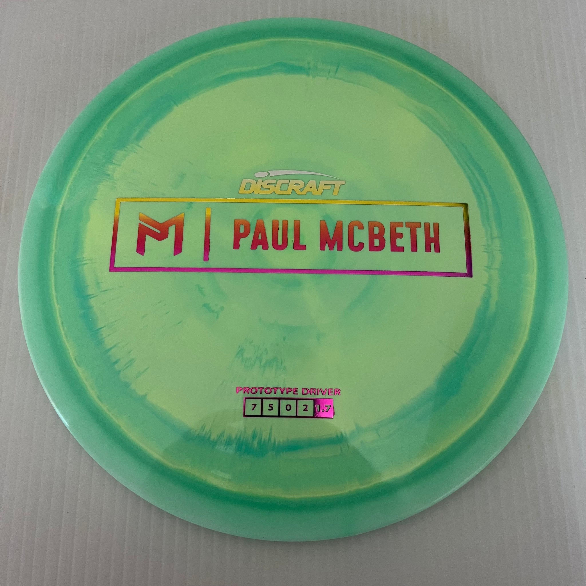 Discraft Paul McBeth Prototype Swirly ESP Athena 7/5/0/2