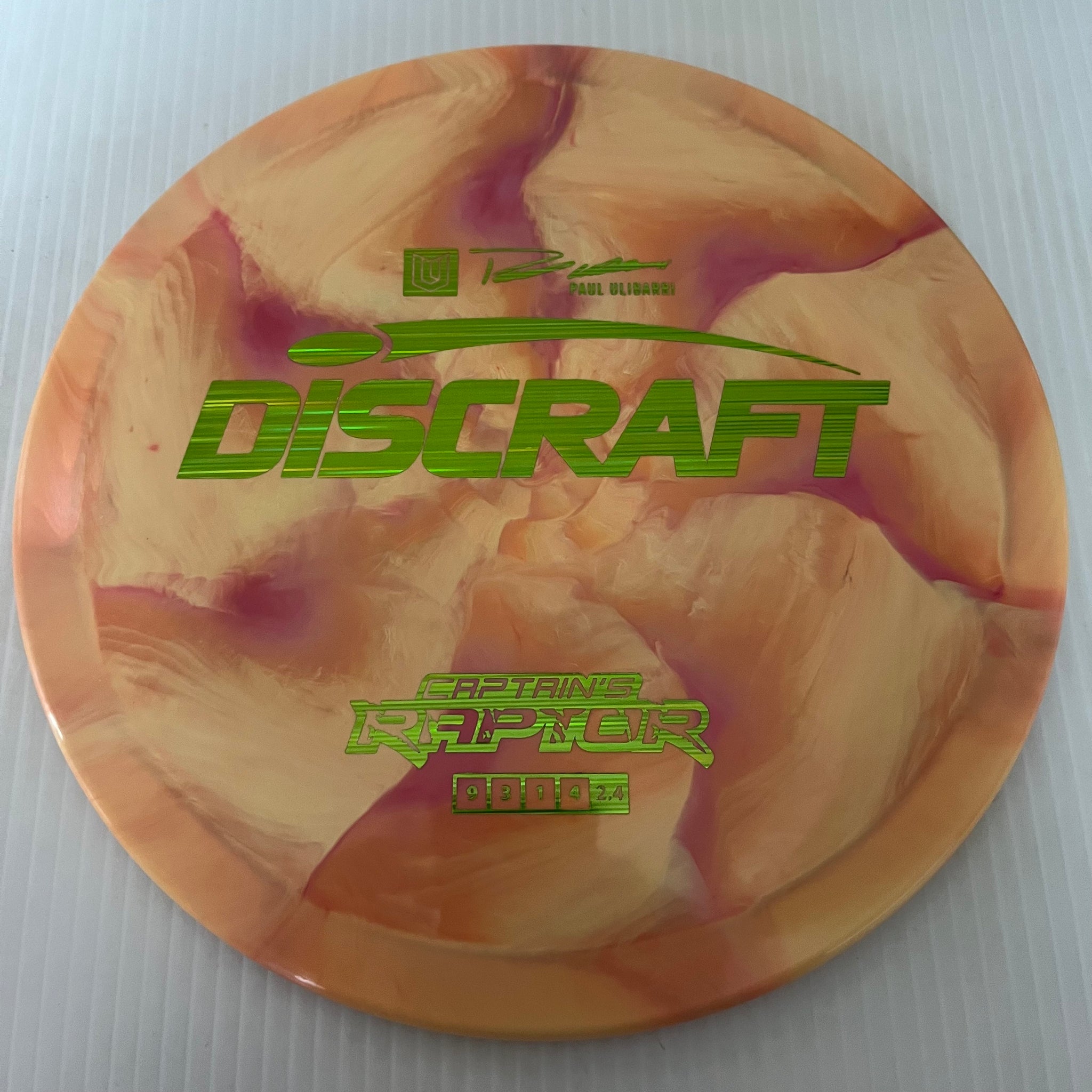 Discraft 2023 Paul Ulibarri Swirly ESP Captain's Raptor 9/3/1/4 (Maxweight)