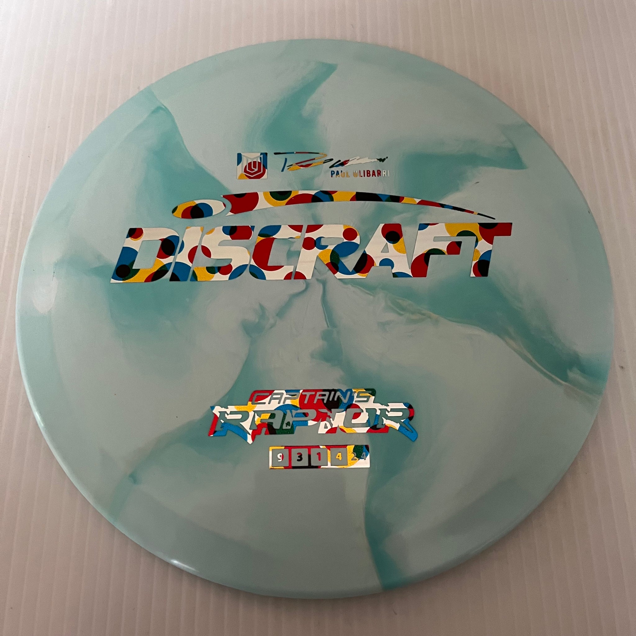 Discraft 2023 Paul Ulibarri Swirly ESP Captain's Raptor 9/3/1/4 (Maxweight)