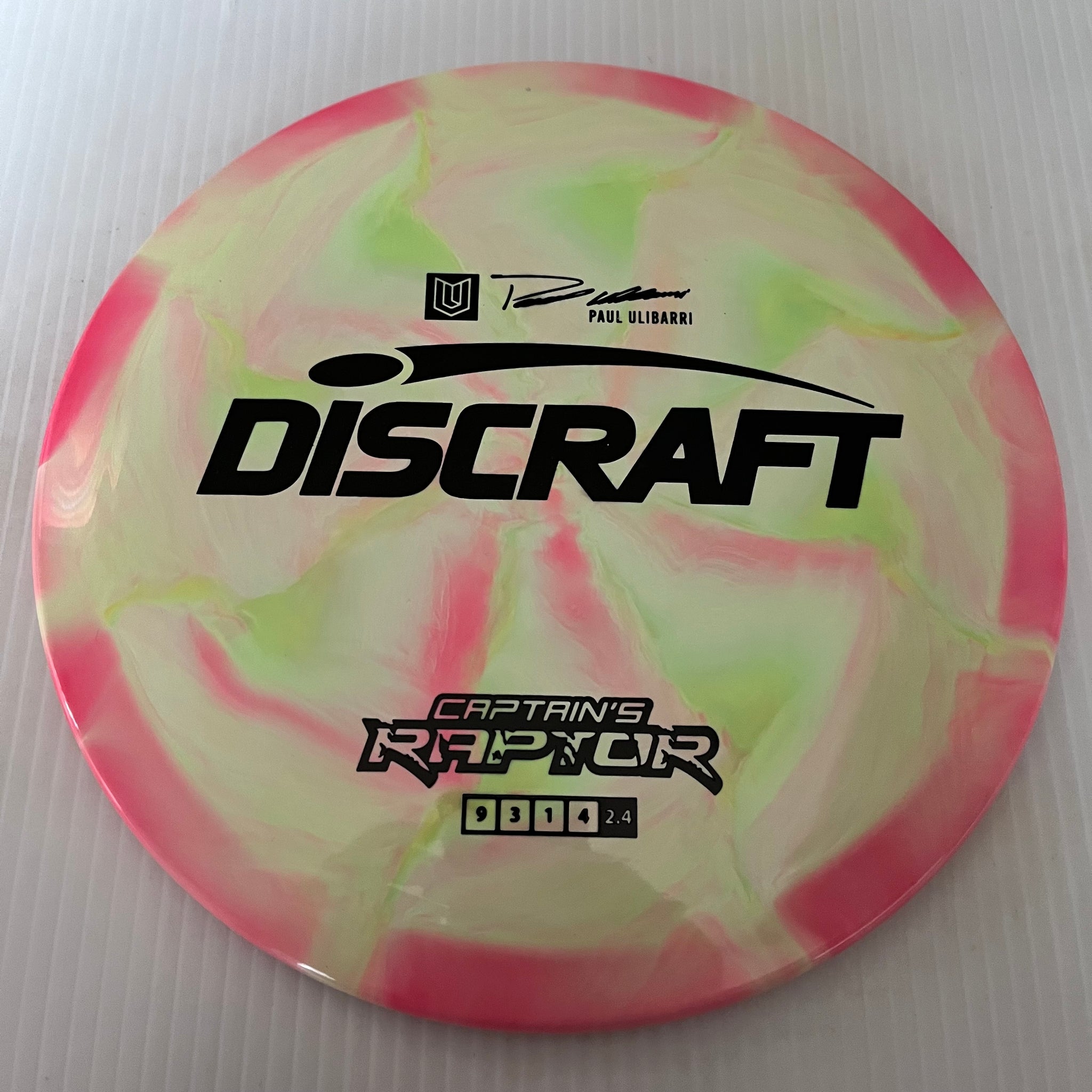 Discraft 2023 Paul Ulibarri Swirly ESP Captain's Raptor 9/3/1/4 (Maxweight)
