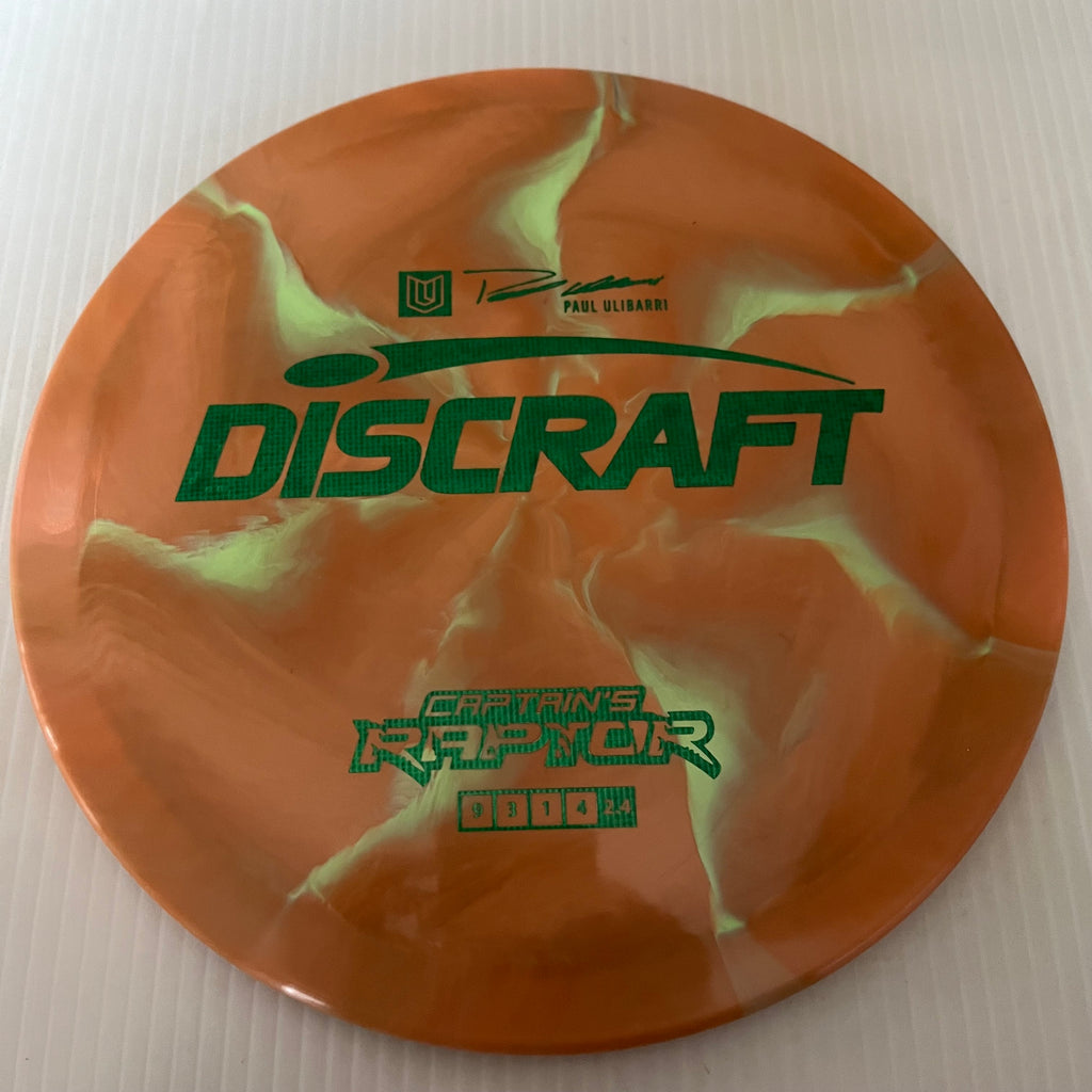 Discraft 2023 Paul Ulibarri Swirly ESP Captain's Raptor 9/3/1/4 (Maxweight)