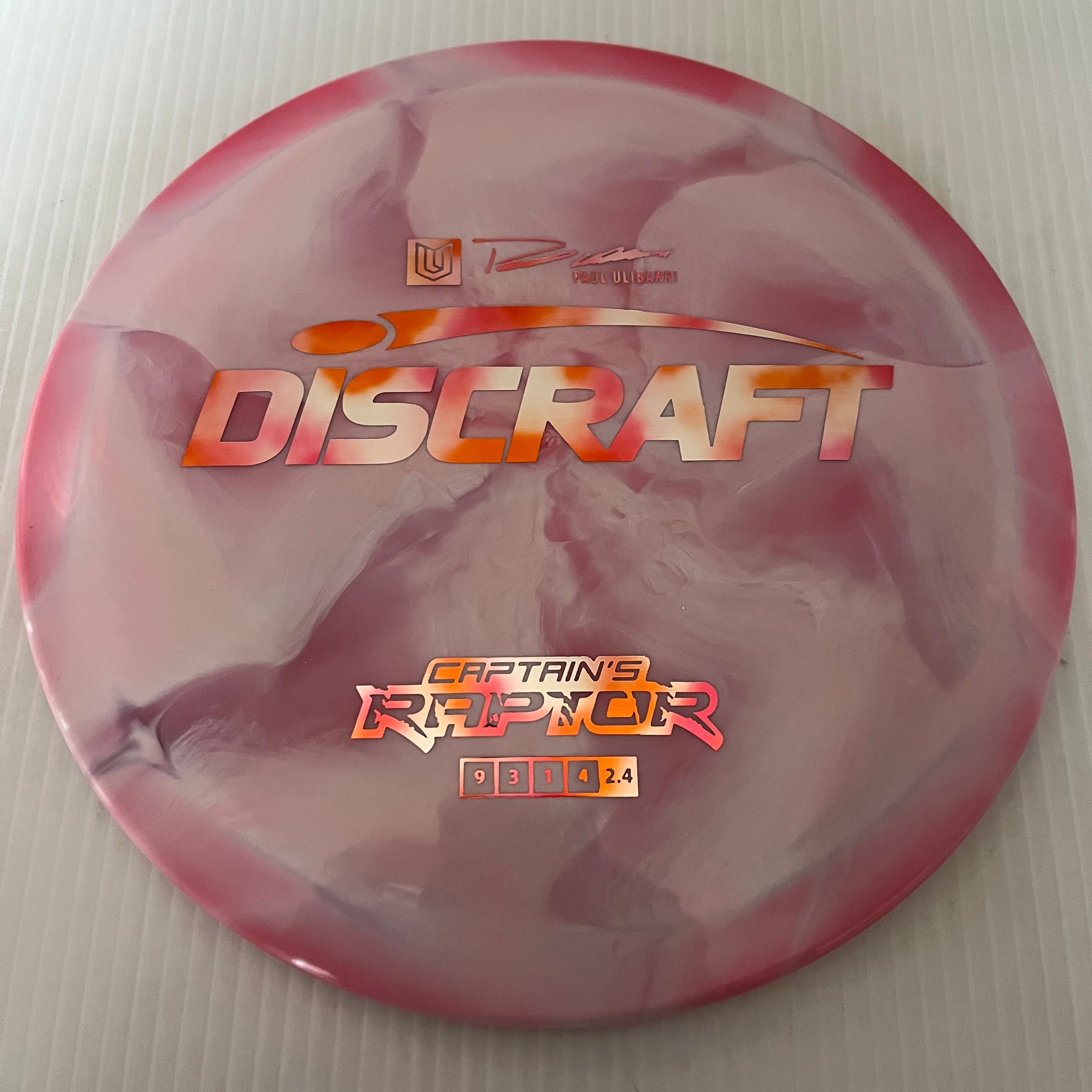 Discraft 2023 Paul Ulibarri Swirly ESP Captain's Raptor 9/3/1/4 (Maxweight)