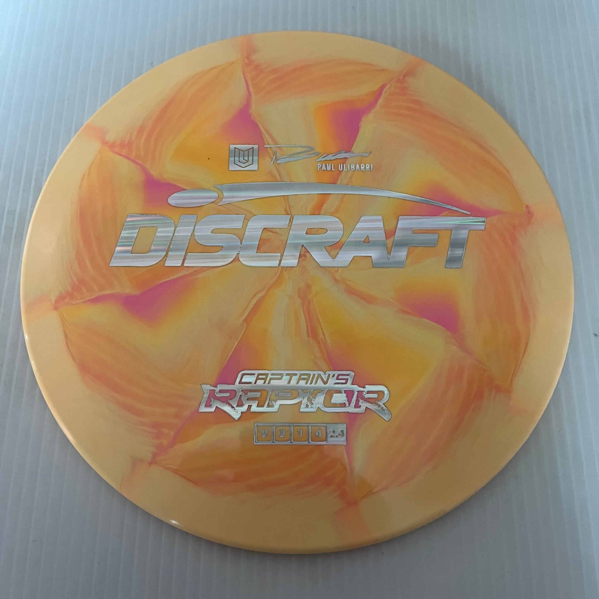 Discraft 2023 Paul Ulibarri Swirly ESP Captain's Raptor 9/3/1/4 (Maxweight)