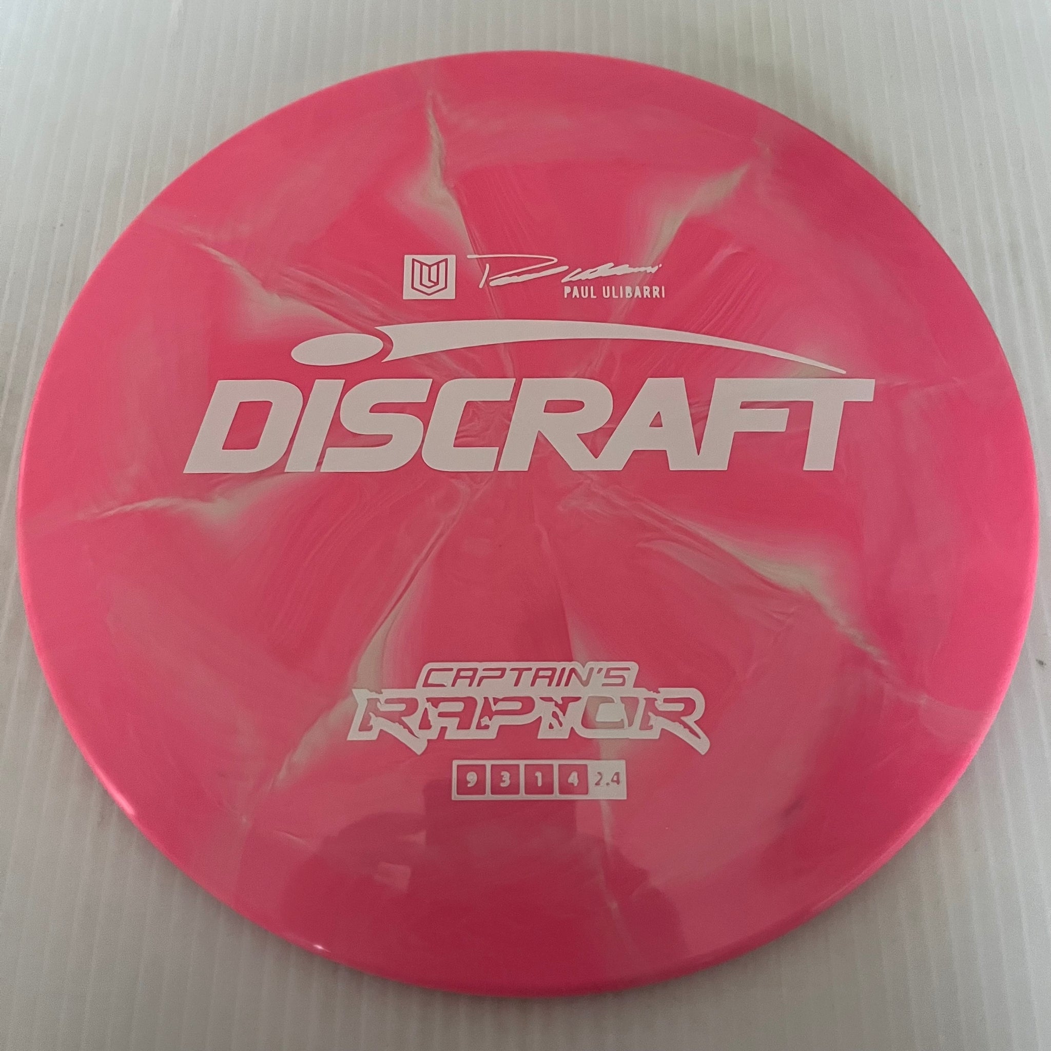 Discraft 2023 Paul Ulibarri Swirly ESP Captain's Raptor 9/3/1/4 (Maxweight)