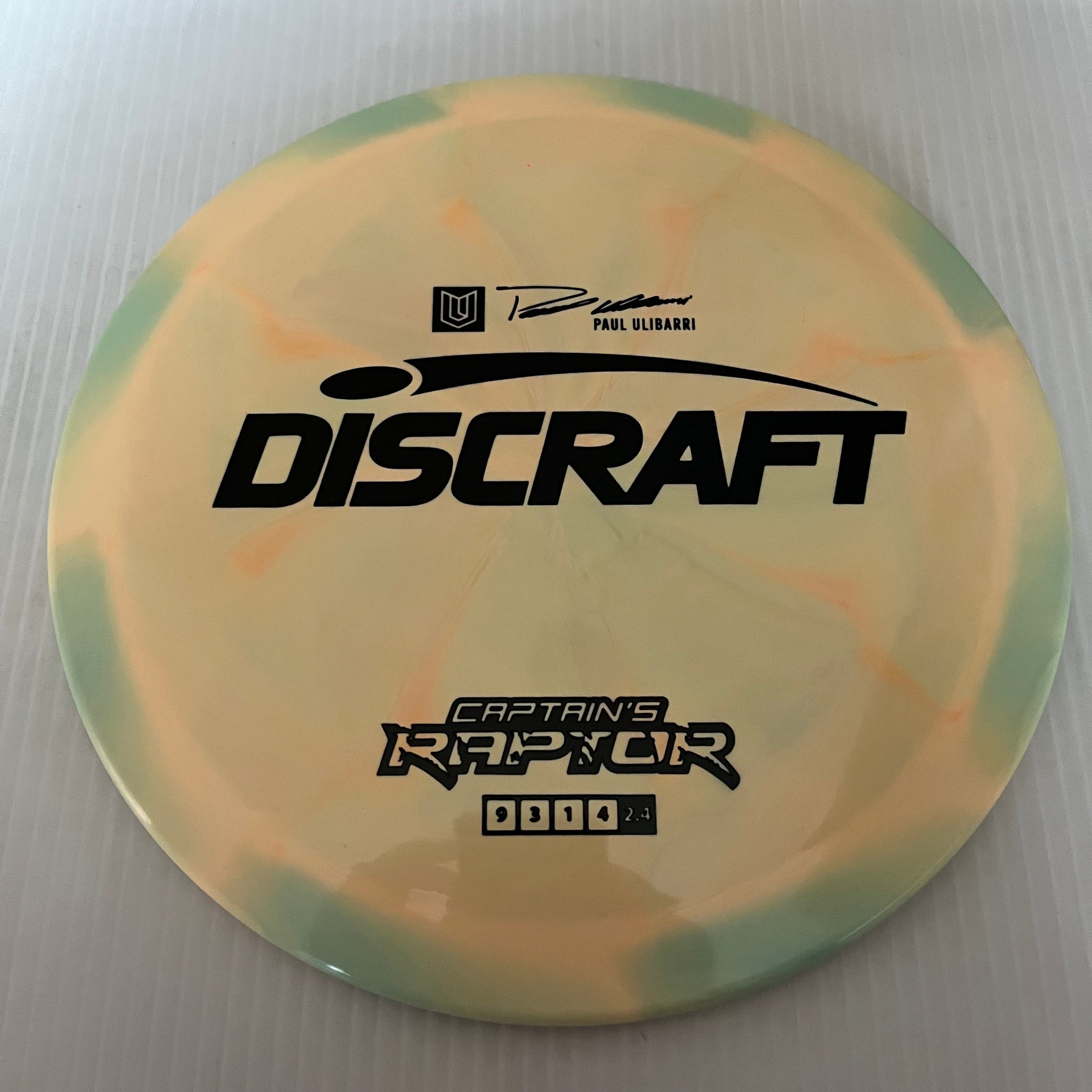 Discraft 2023 Paul Ulibarri Swirly ESP Captain's Raptor 9/3/1/4 (Maxweight)