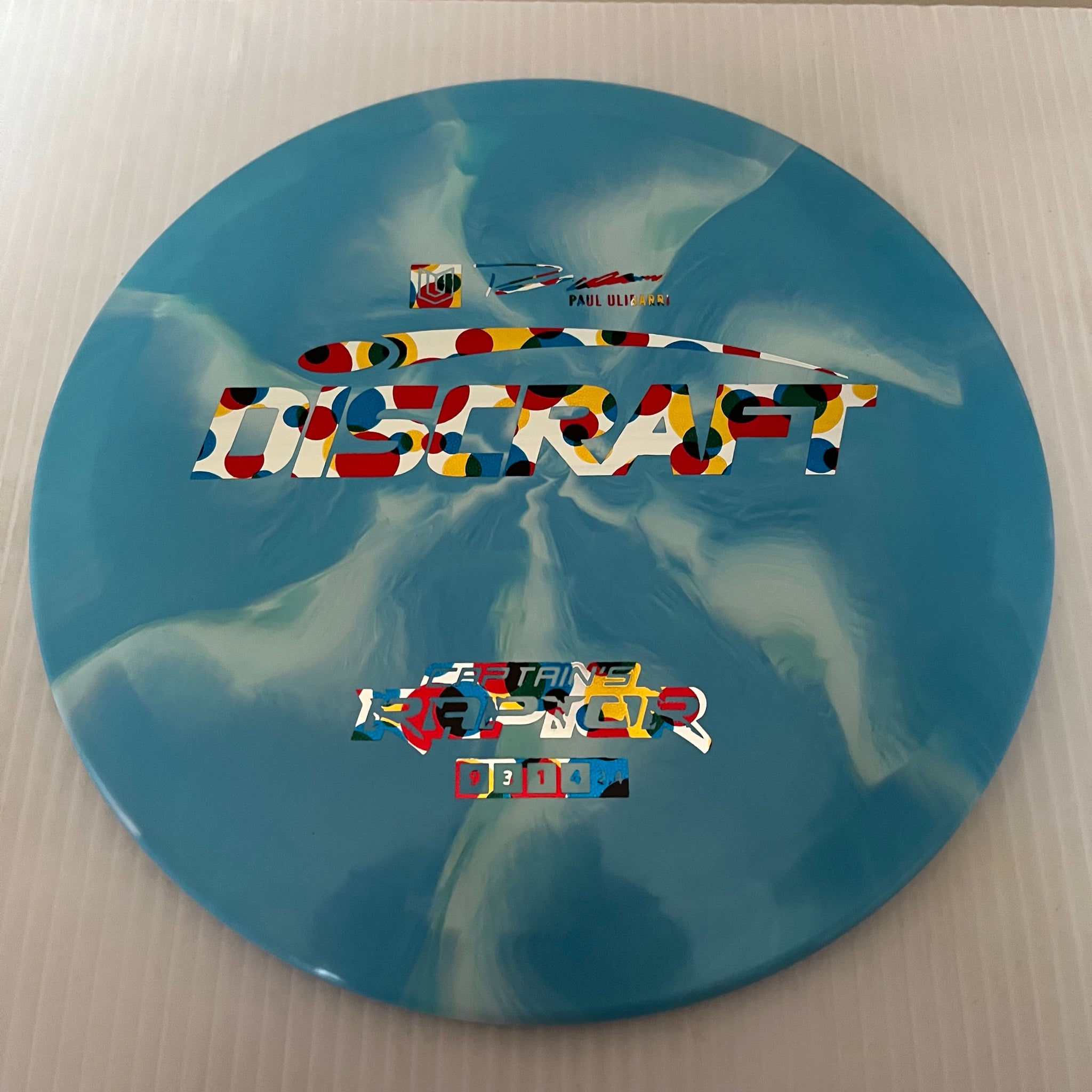 Discraft 2023 Paul Ulibarri Swirly ESP Captain's Raptor 9/3/1/4 (Maxweight)