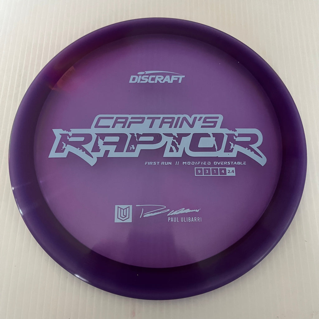 Discraft First Run Paul Ulibarri Special Blend Z Captain's Raptor 9/3/1/4