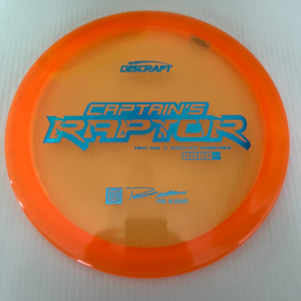 Discraft First Run Paul Ulibarri Special Blend Z Captain's Raptor 9/3/1/4
