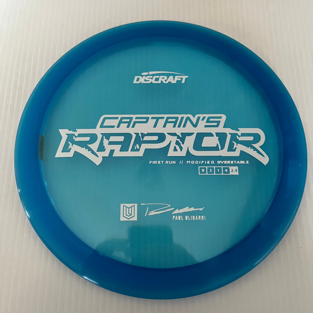 Discraft First Run Paul Ulibarri Special Blend Z Captain's Raptor 9/3/1/4