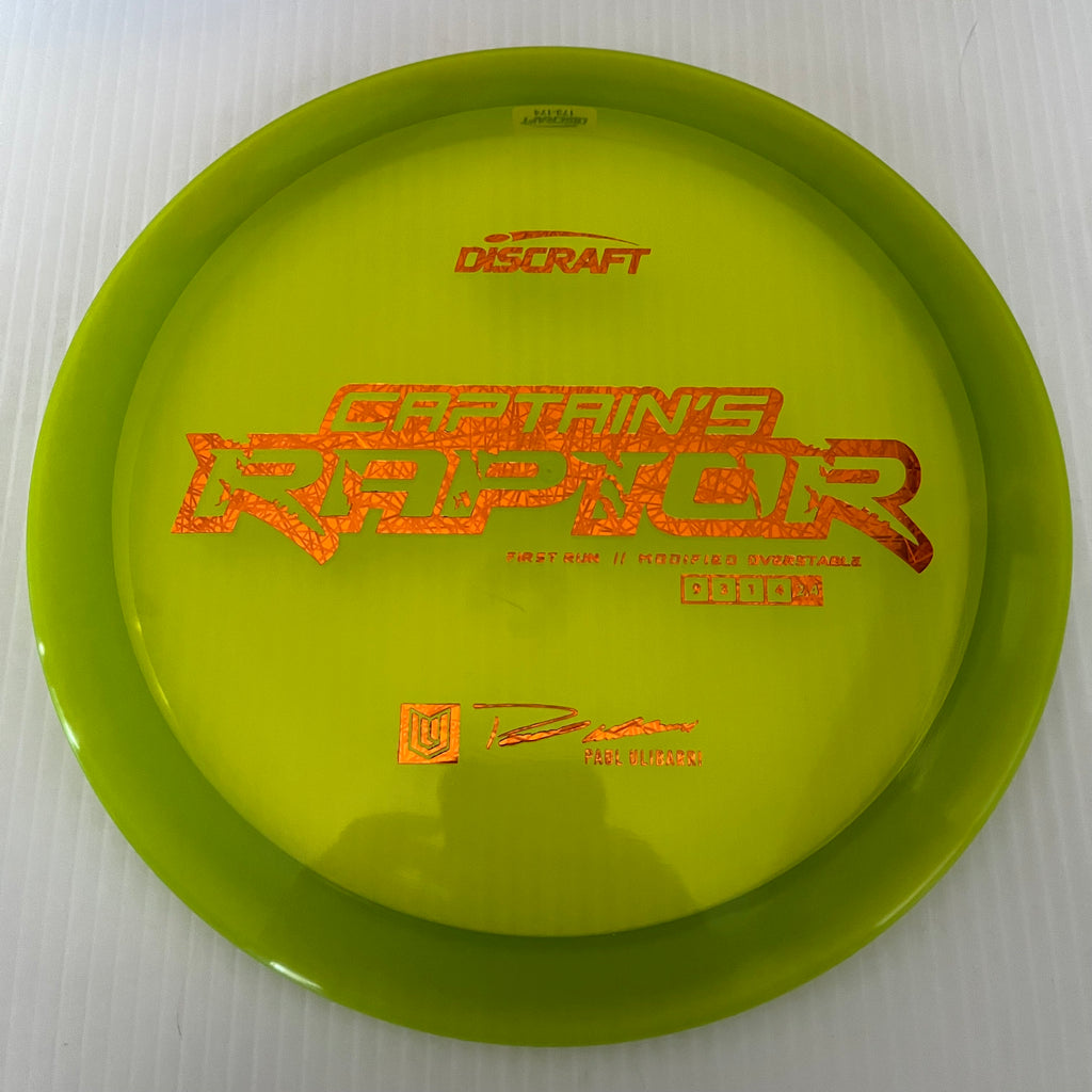 Discraft First Run Paul Ulibarri Special Blend Z Captain's Raptor 9/3/1/4