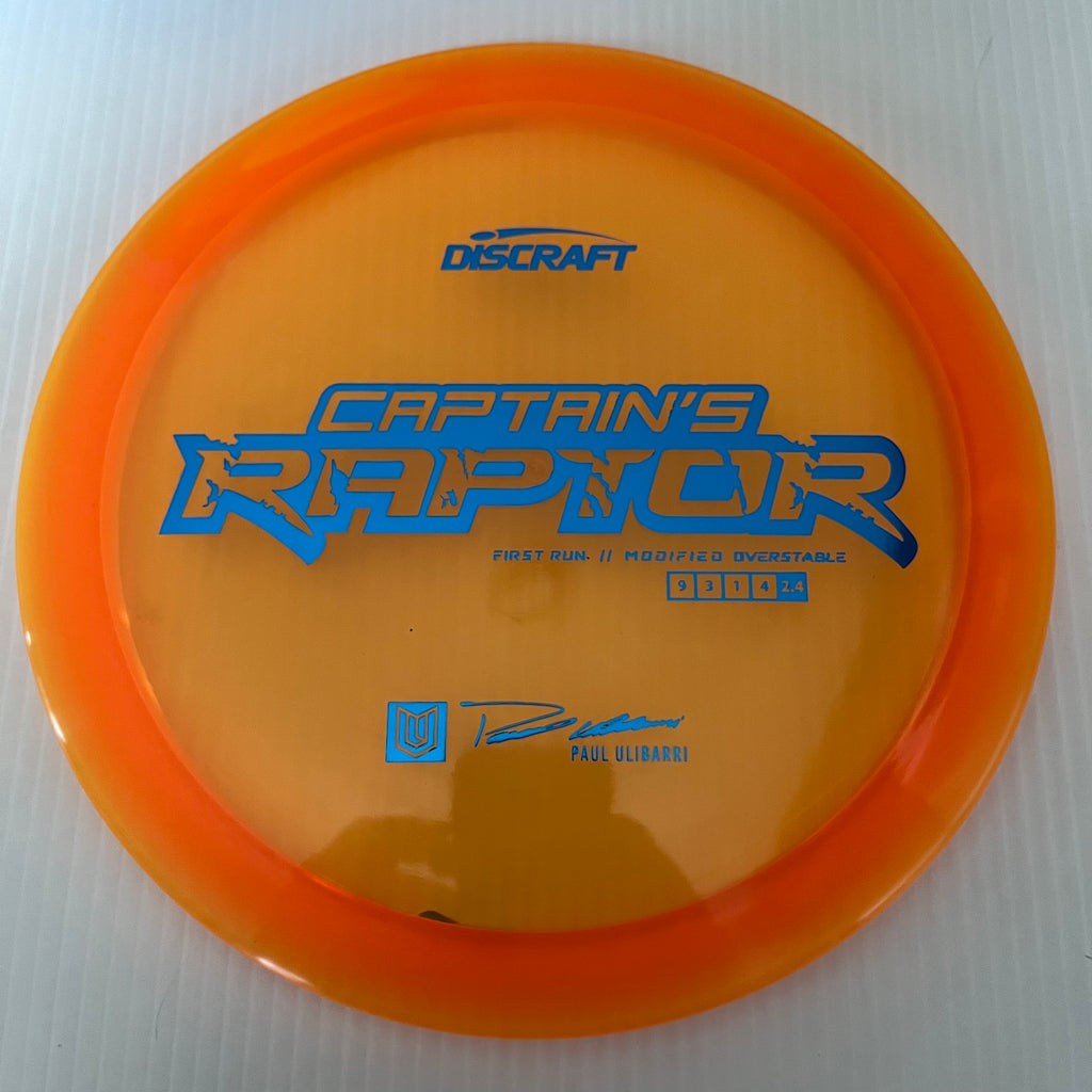 Discraft First Run Paul Ulibarri Special Blend Z Captain's Raptor 9/3/1/4