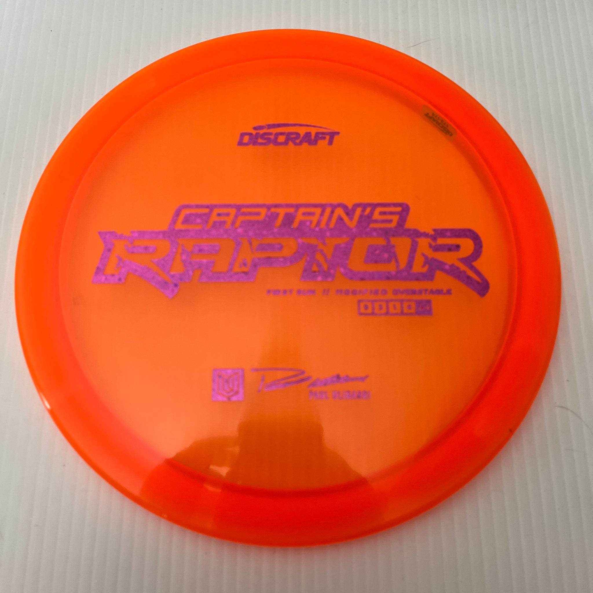Discraft First Run Paul Ulibarri Special Blend Z Captain's Raptor 9/3/1/4