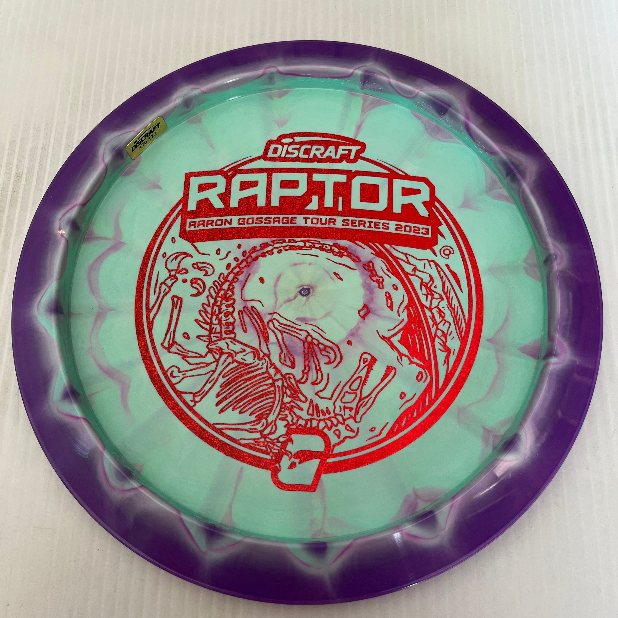 Discraft 2023 Aaron Gossage Tour Series Swirly ESP Raptor 9/4/0/3