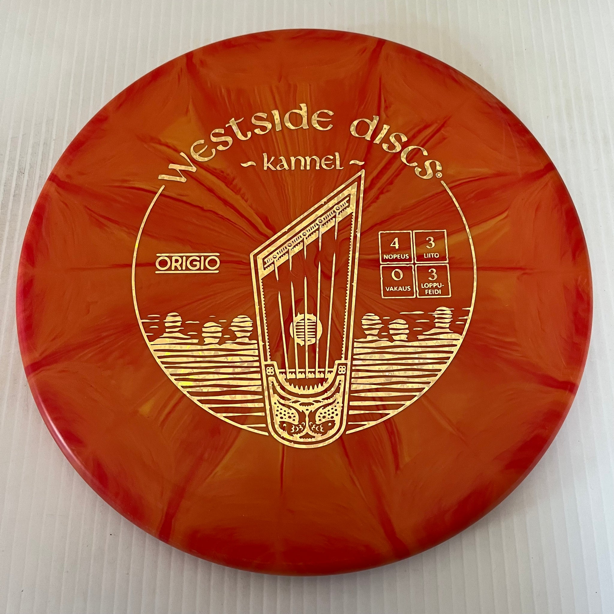 Westside Discs Finnish "Kannel" Stamped Origio Burst Harp 4/3/0/3