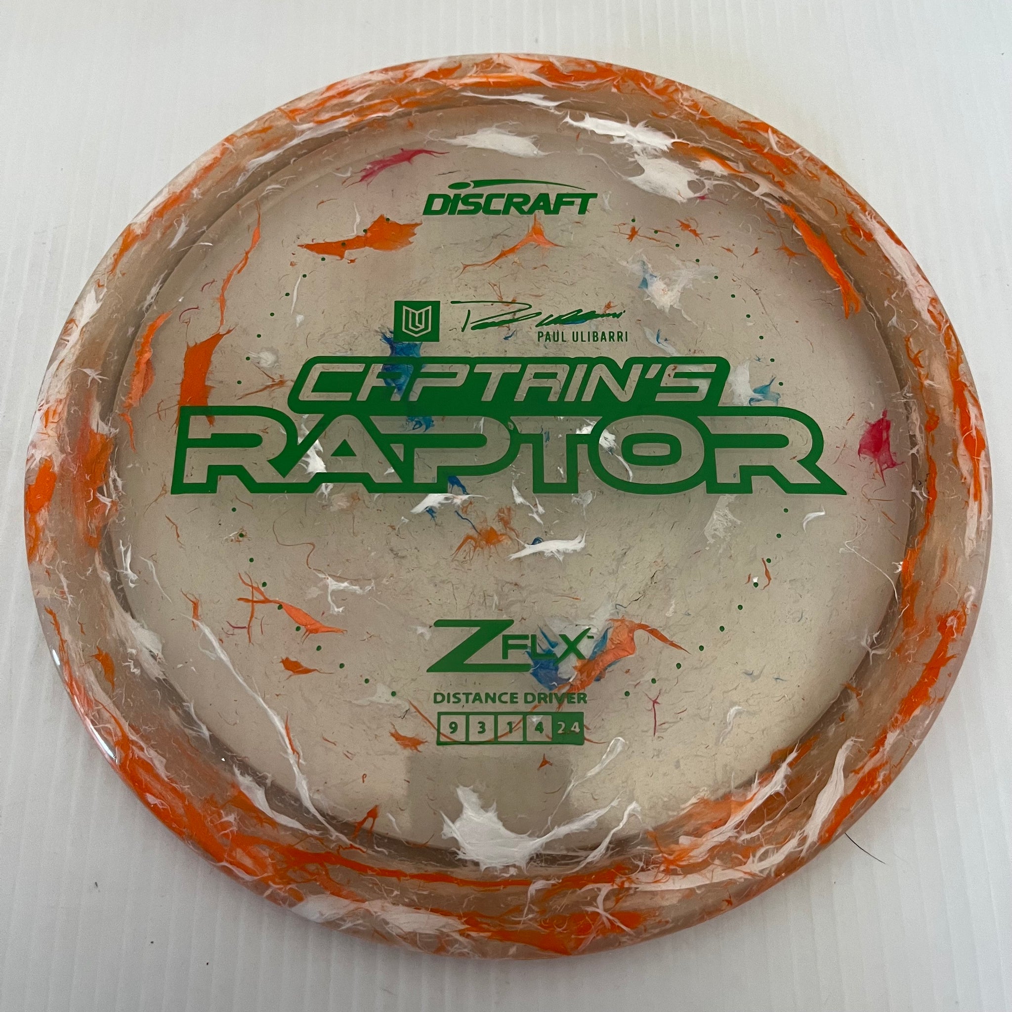 Discraft 2024 Paul Ulibarri Jawbreaker Z FLX Captain's Raptor 9/3/1/4