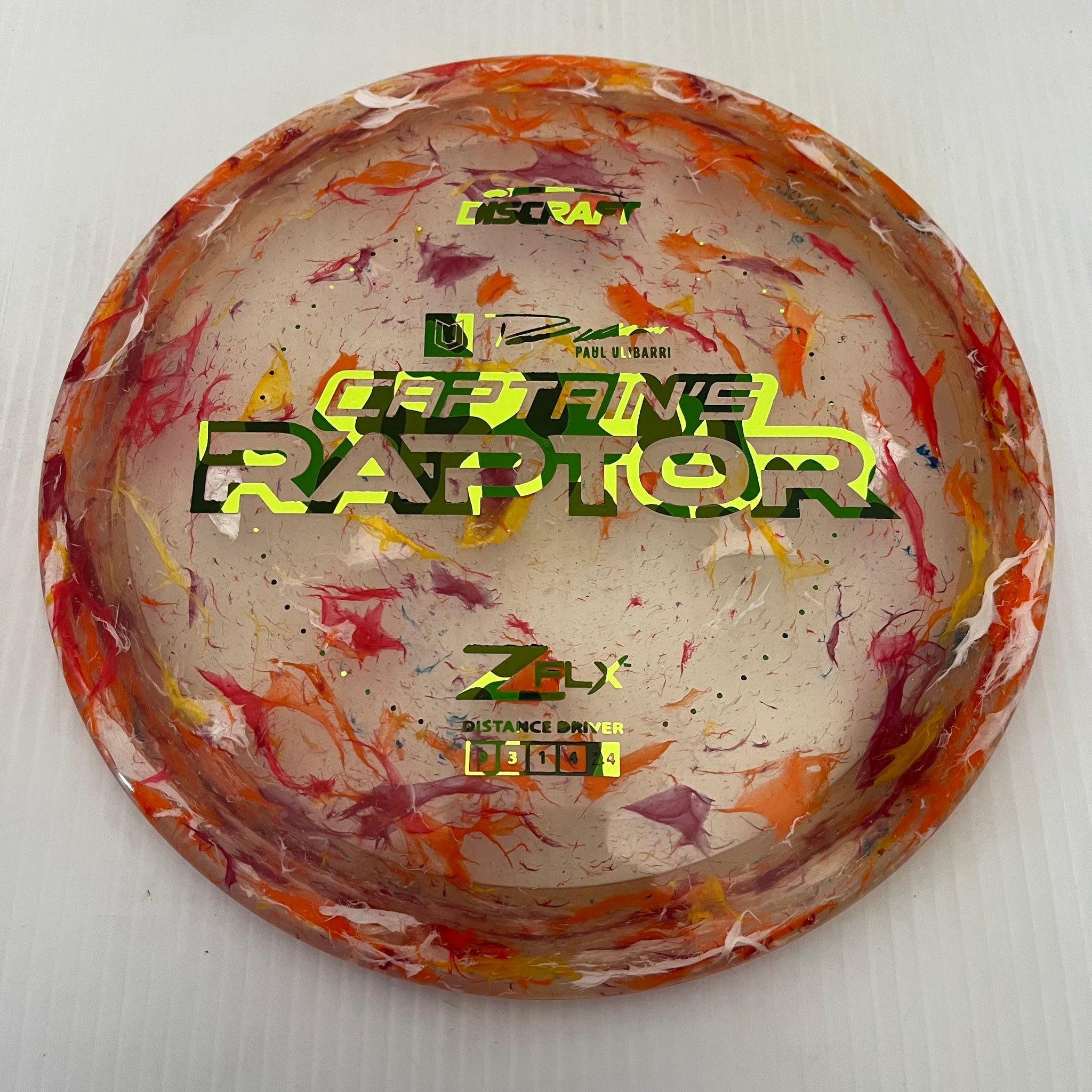 Discraft 2024 Paul Ulibarri Jawbreaker Z FLX Captain's Raptor 9/3/1/4