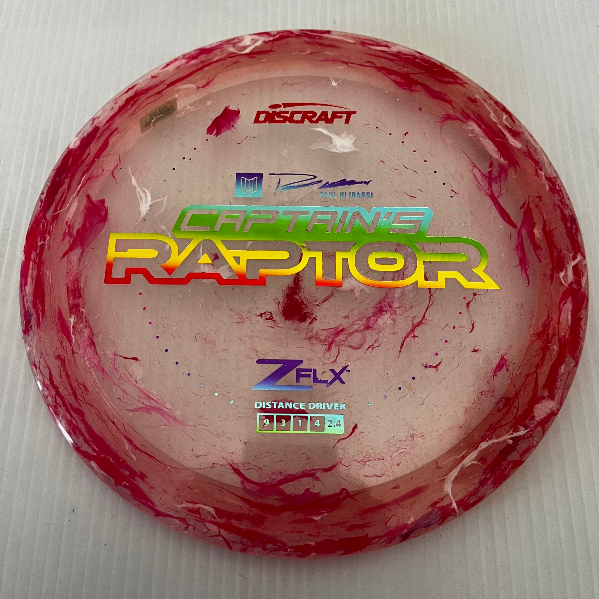 Discraft 2024 Paul Ulibarri Jawbreaker Z FLX Captain's Raptor 9/3/1/4