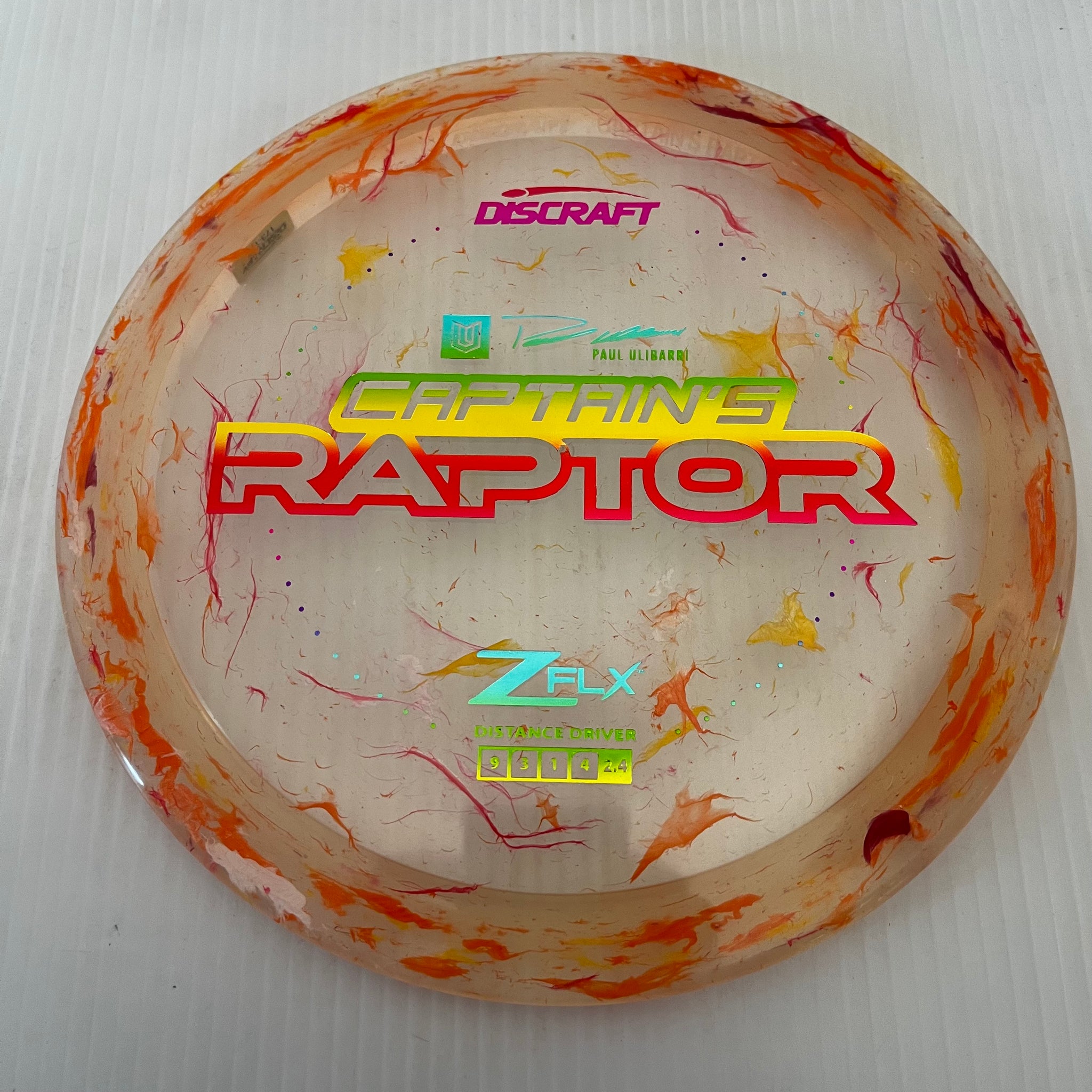 Discraft 2024 Paul Ulibarri Jawbreaker Z FLX Captain's Raptor 9/3/1/4