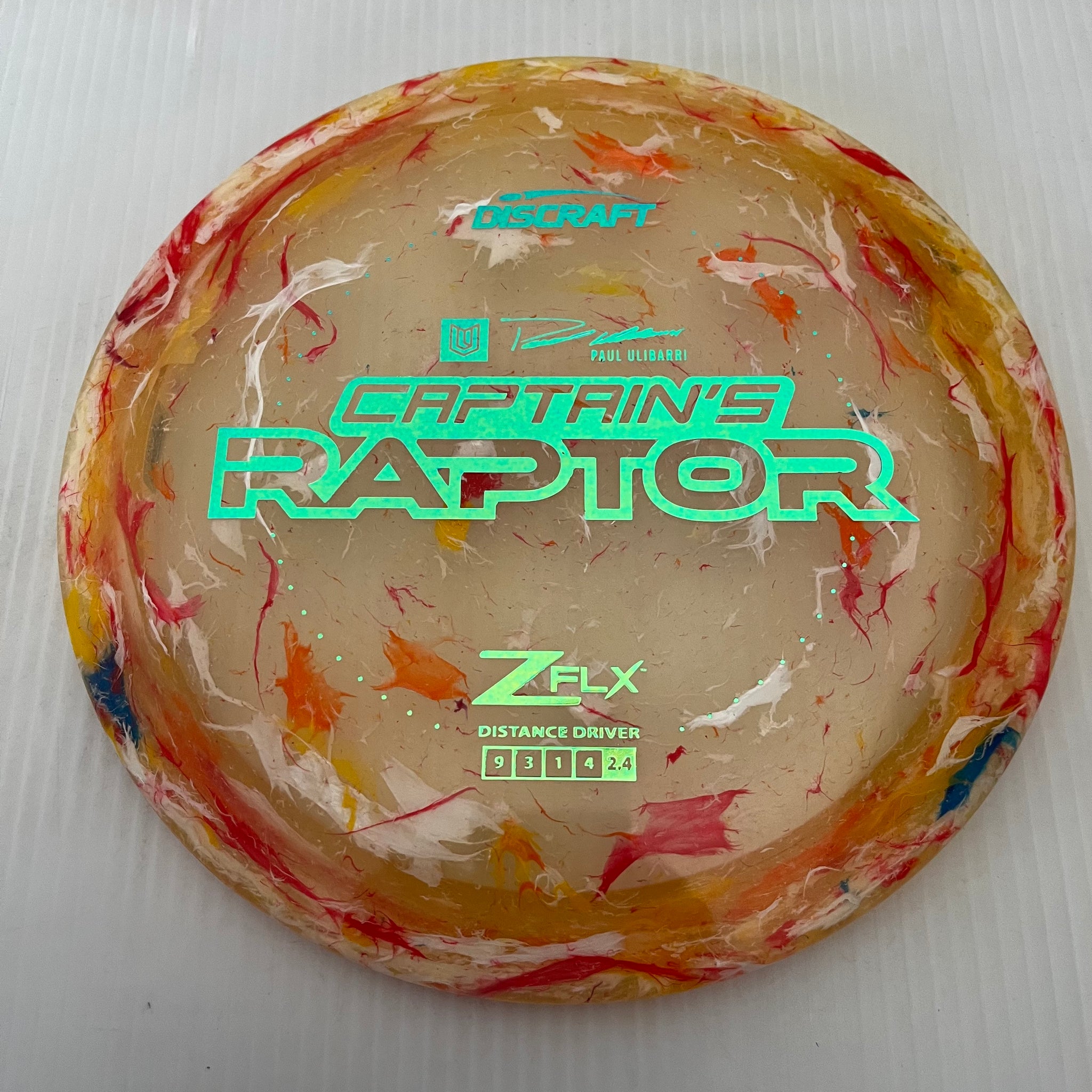 Discraft 2024 Paul Ulibarri Jawbreaker Z FLX Captain's Raptor 9/3/1/4