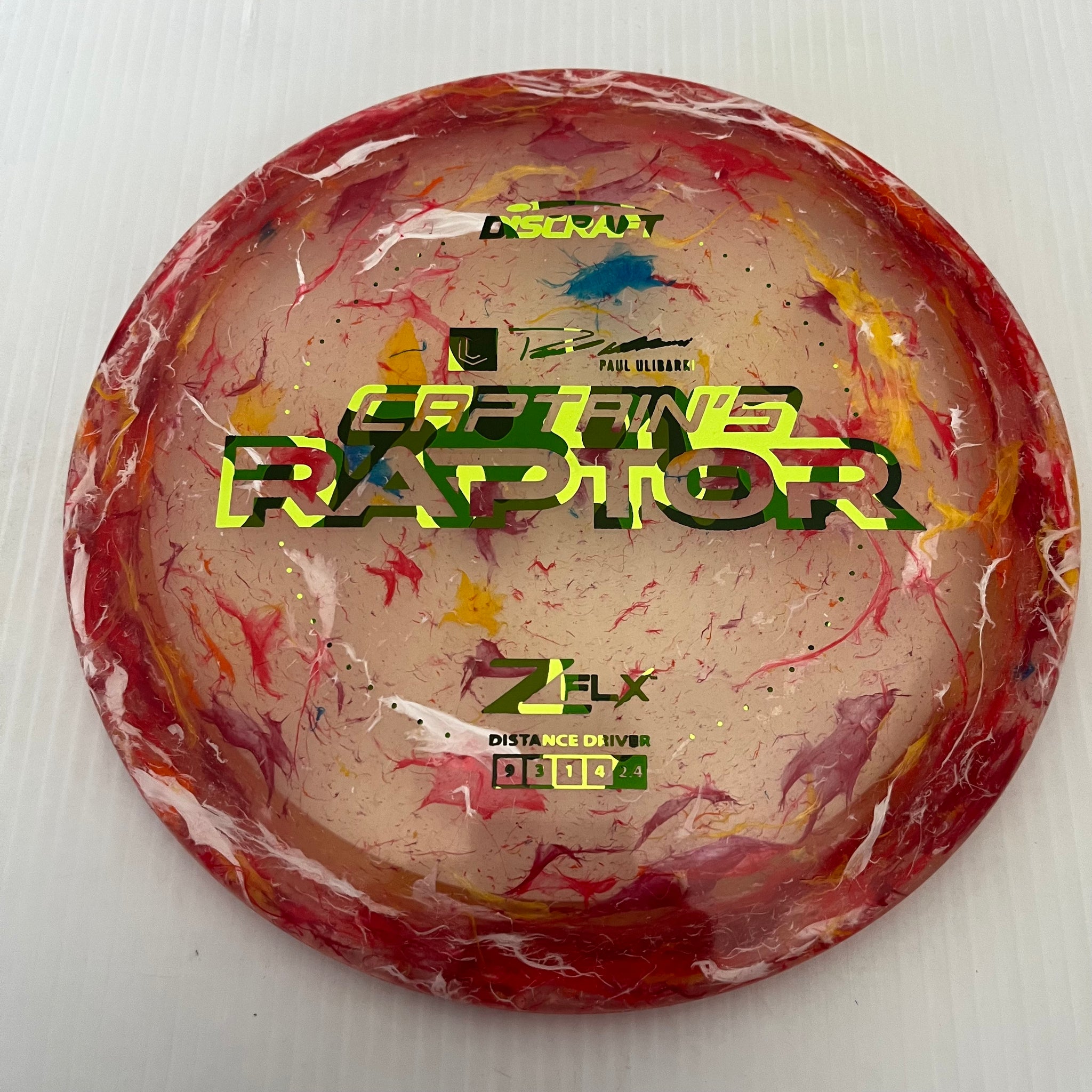 Discraft 2024 Paul Ulibarri Jawbreaker Z FLX Captain's Raptor 9/3/1/4