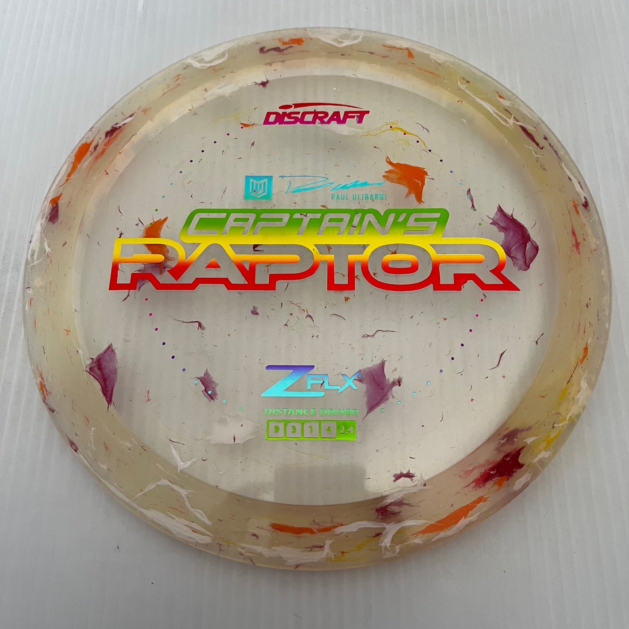 Discraft 2024 Paul Ulibarri Jawbreaker Z FLX Captain's Raptor 9/3/1/4
