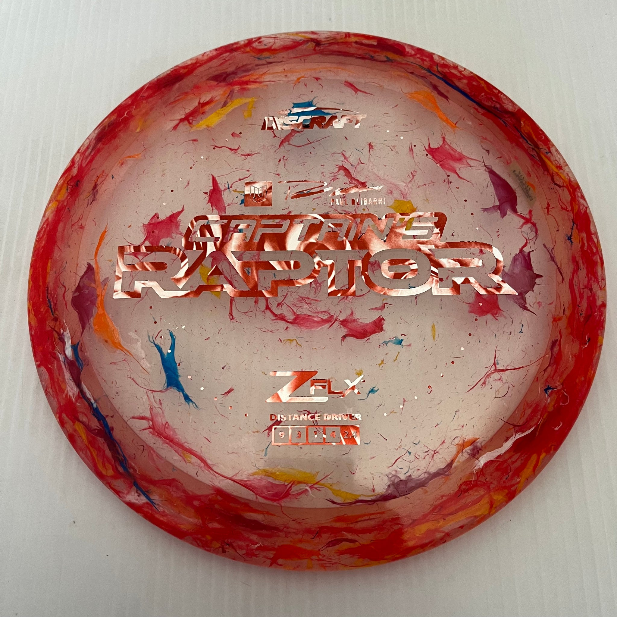 Discraft 2024 Paul Ulibarri Jawbreaker Z FLX Captain's Raptor 9/3/1/4