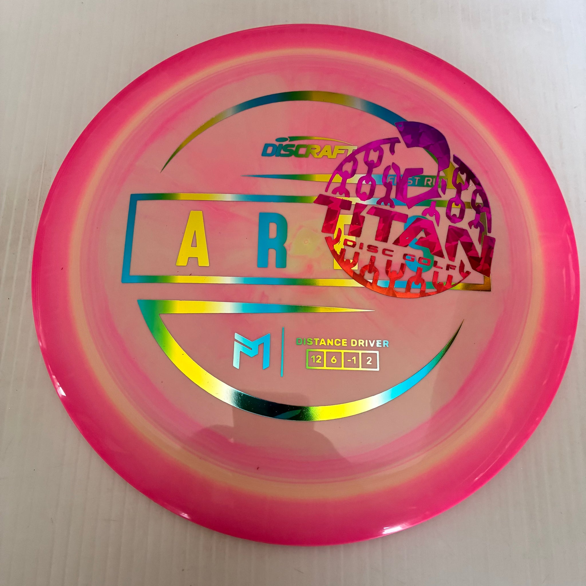 Discraft 2026 Titan Open First Run Paul McBeth Swirly ESP Ares 12/6/-1/2