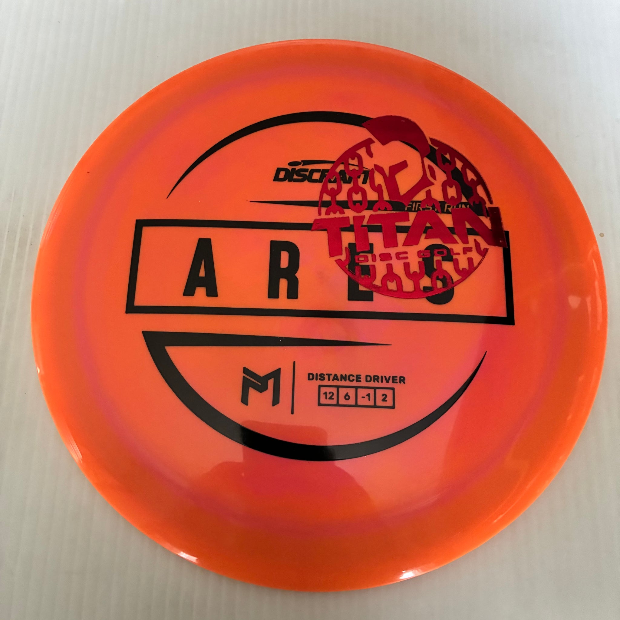 Discraft 2026 Titan Open First Run Paul McBeth Swirly ESP Ares 12/6/-1/2