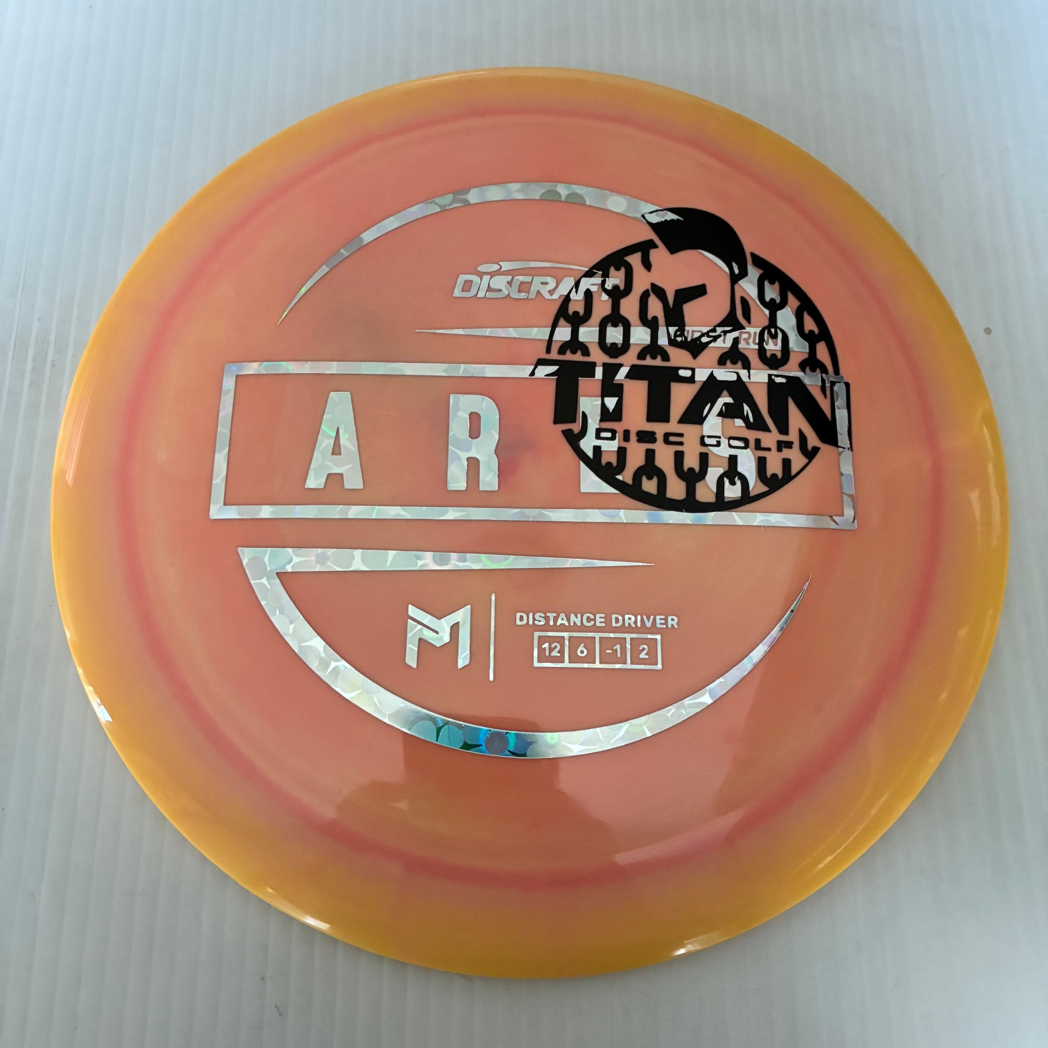Discraft 2026 Titan Open First Run Paul McBeth Swirly ESP Ares 12/6/-1/2