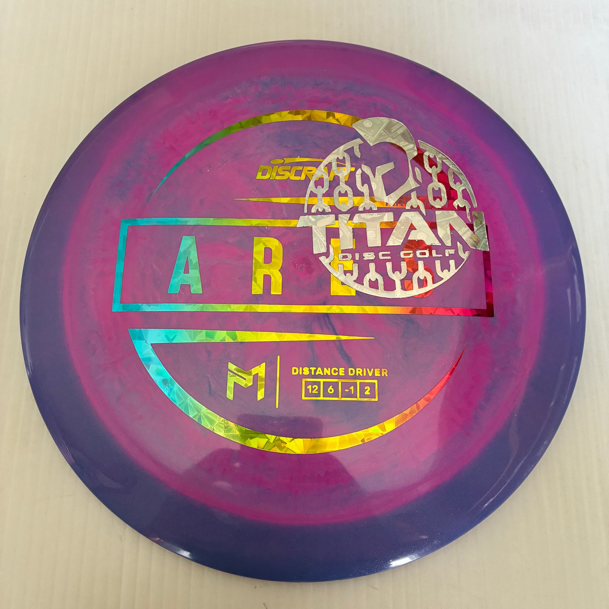 Discraft 2026 Titan Open First Run Paul McBeth Swirly ESP Ares 12/6/-1/2