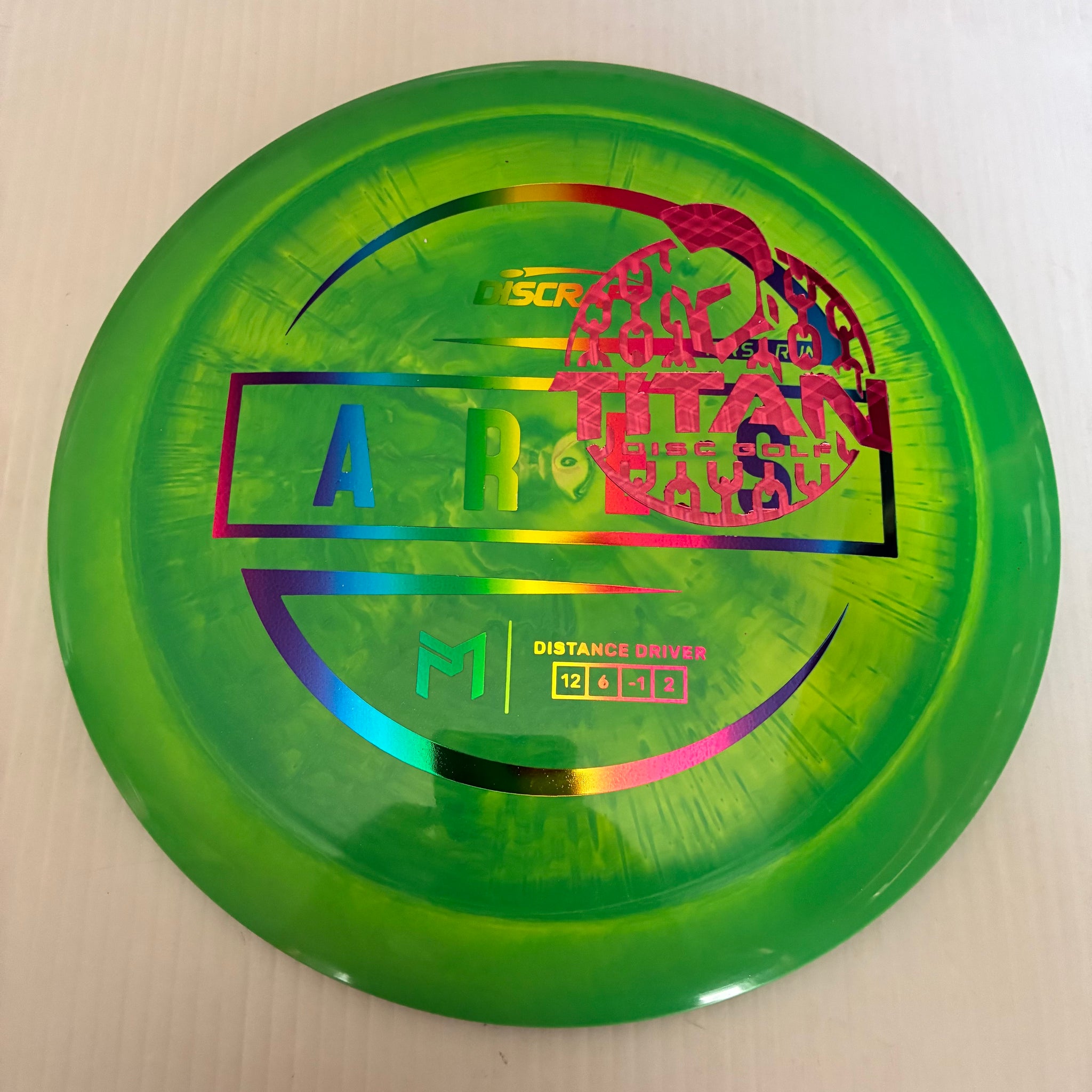 Discraft 2026 Titan Open First Run Paul McBeth Swirly ESP Ares 12/6/-1/2