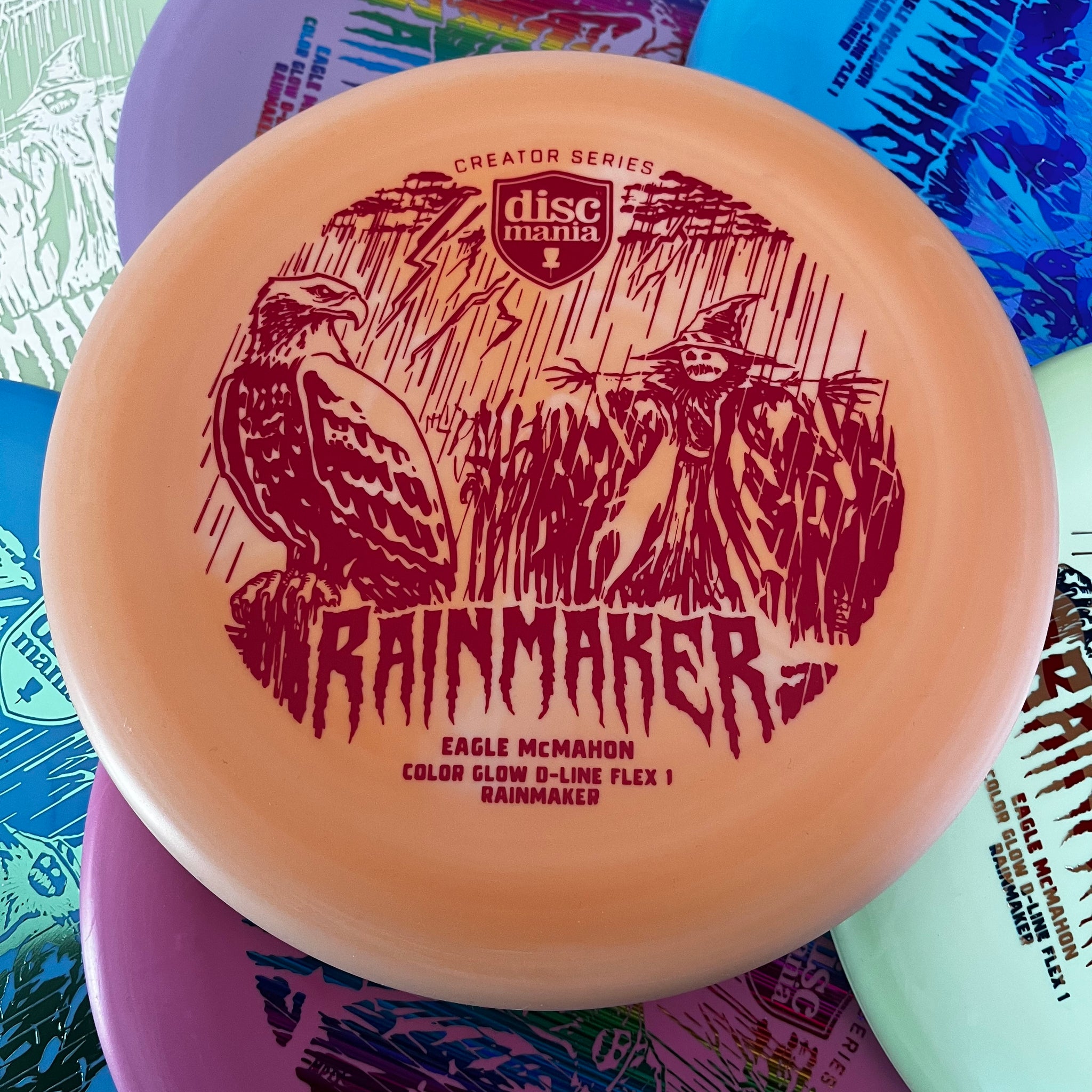 Discmania 2023 Eagle McMahon Creator Series Flex 1 Color Glow D-Line Halloween Rainmaker 2/3/0/0.5