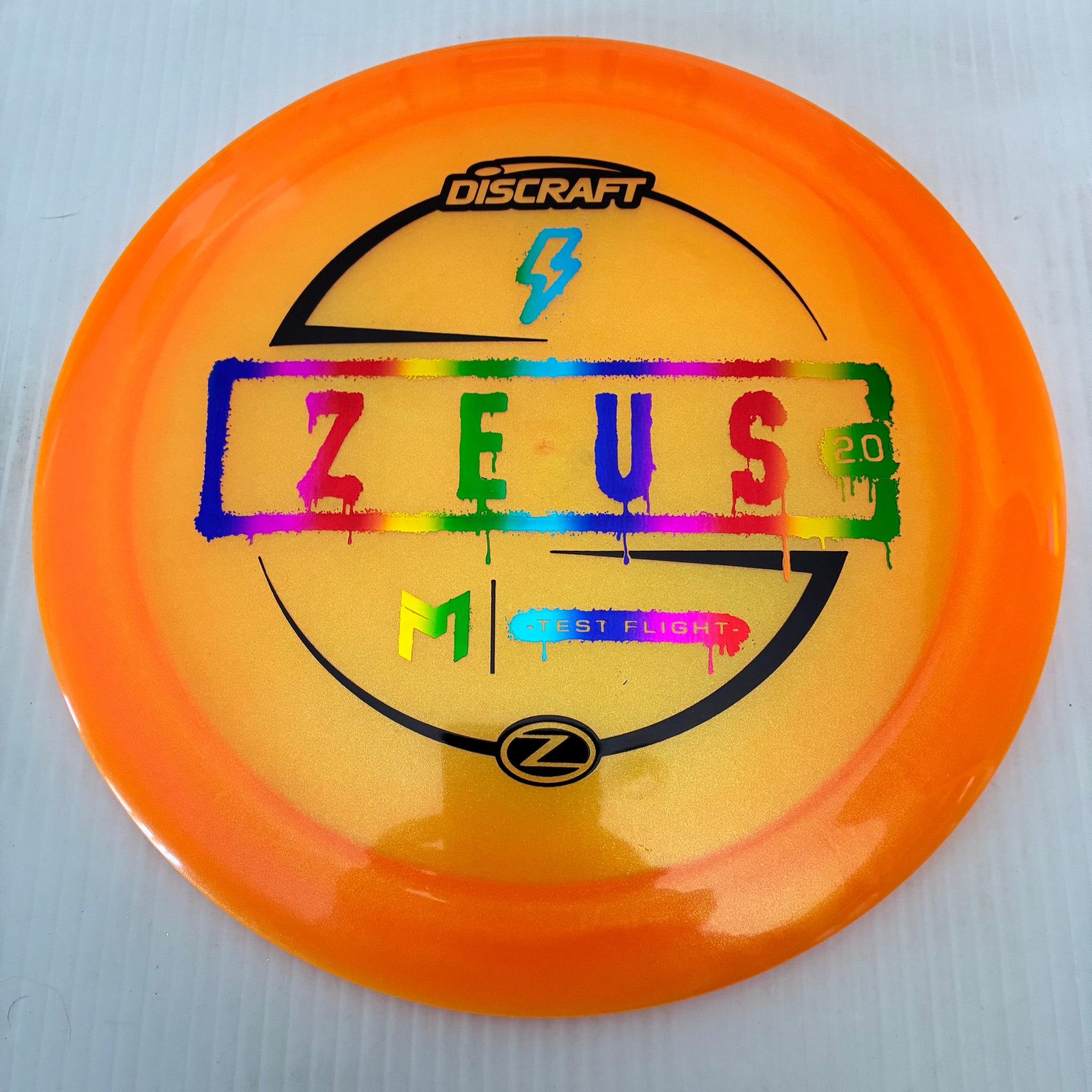 Discraft Test Flight Paul McBeth Sparkle Z Zeus 2.0 12/5/-0.5/3