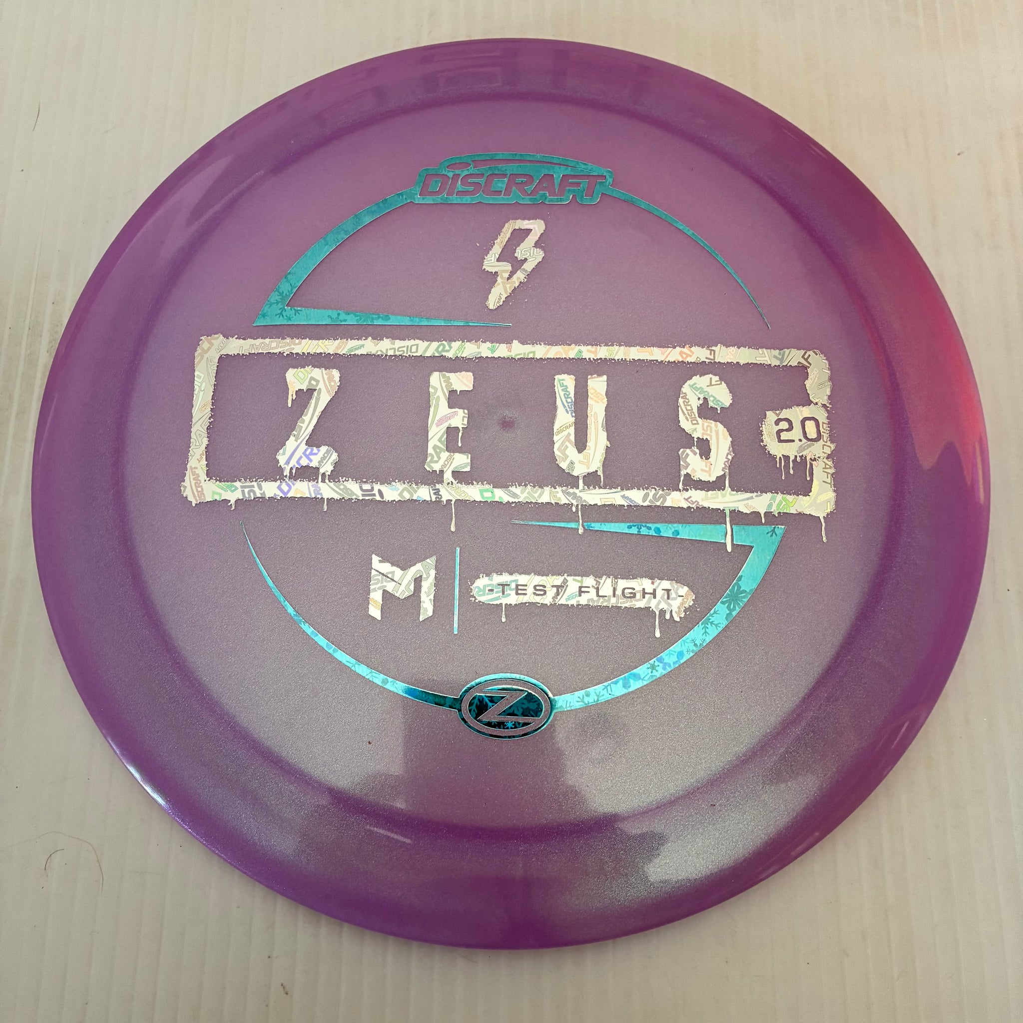 Discraft Test Flight Paul McBeth Sparkle Z Zeus 2.0 12/5/-0.5/3