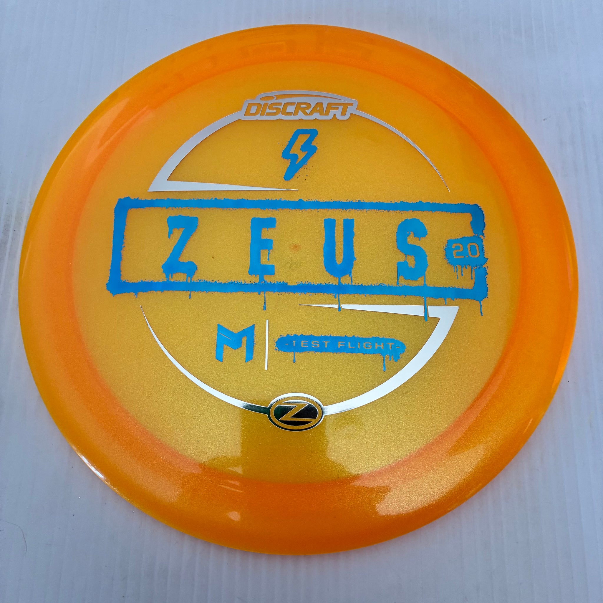 Discraft Test Flight Paul McBeth Sparkle Z Zeus 2.0 12/5/-0.5/3