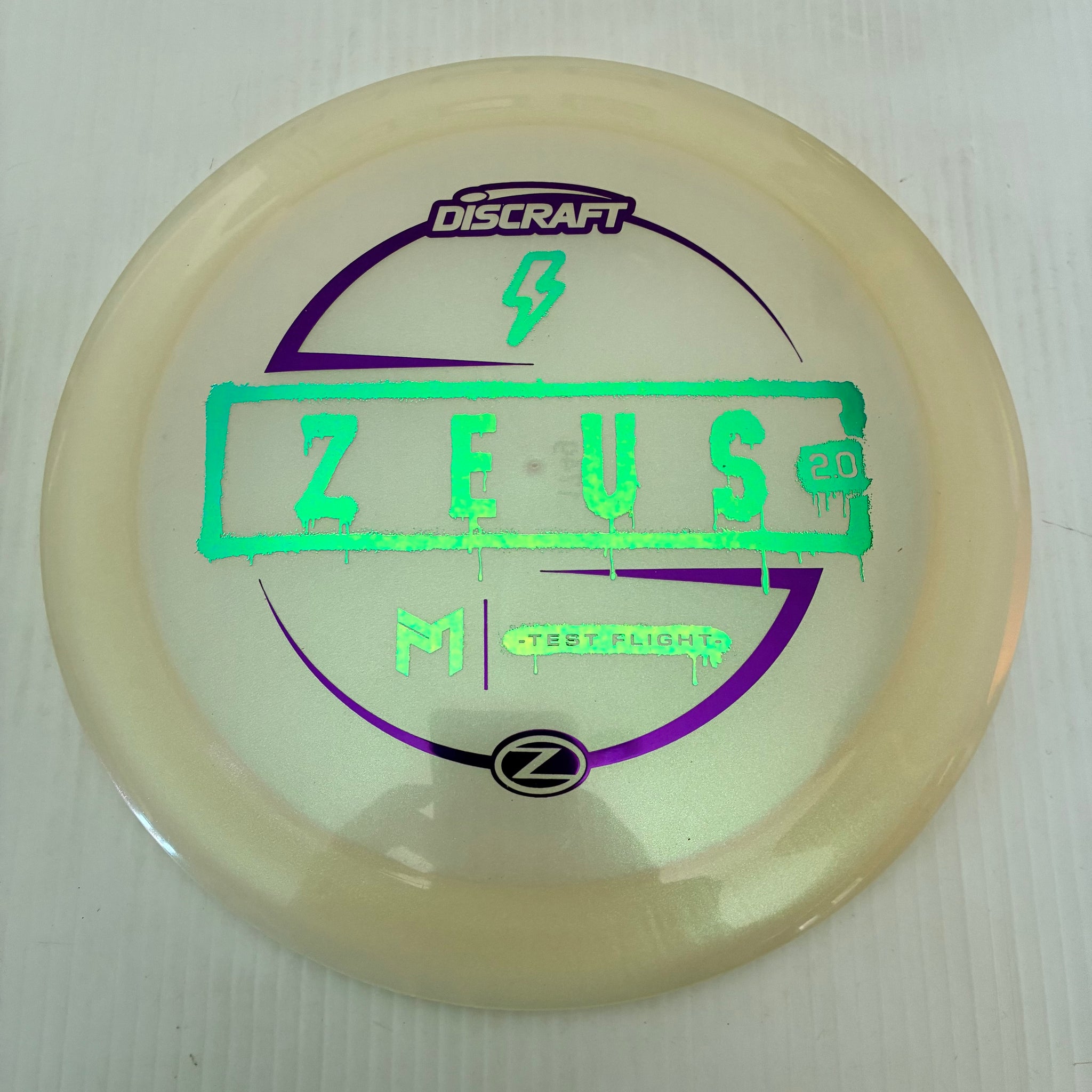Discraft Test Flight Paul McBeth Sparkle Z Zeus 2.0 12/5/-0.5/3