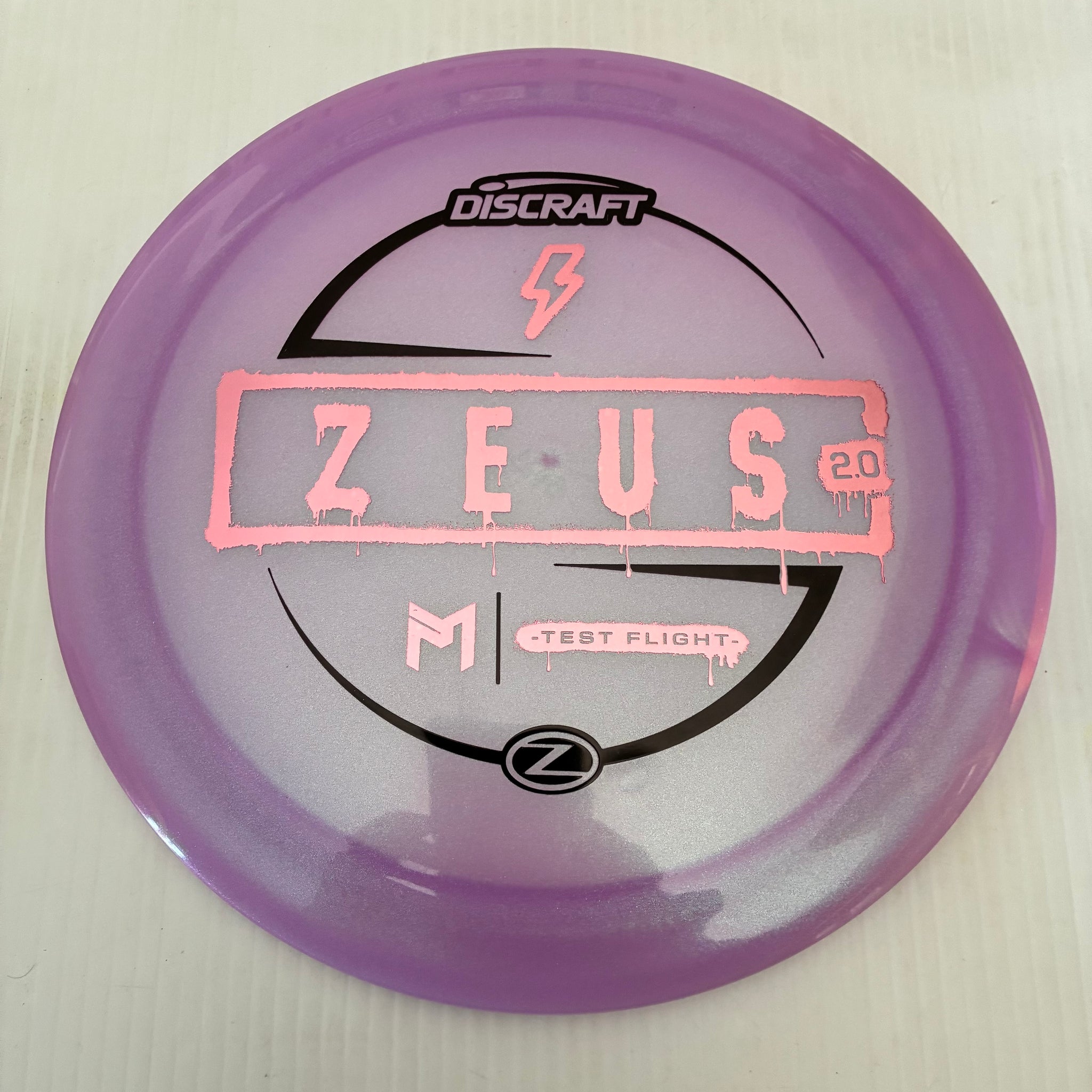 Discraft Test Flight Paul McBeth Sparkle Z Zeus 2.0 12/5/-0.5/3