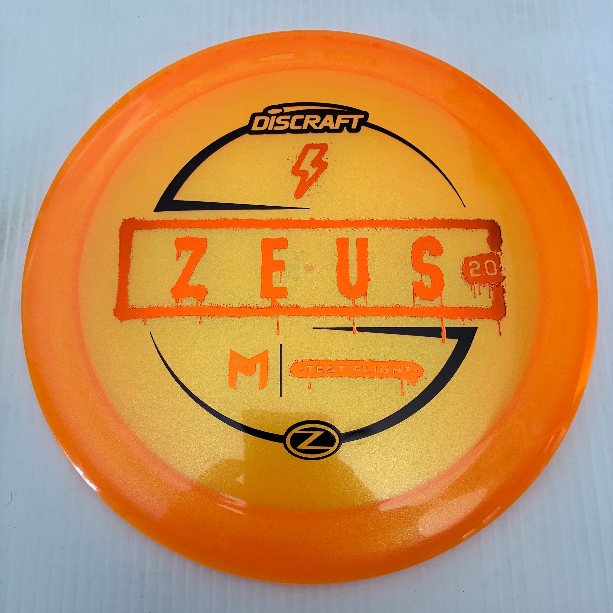 Discraft Test Flight Paul McBeth Sparkle Z Zeus 2.0 12/5/-0.5/3