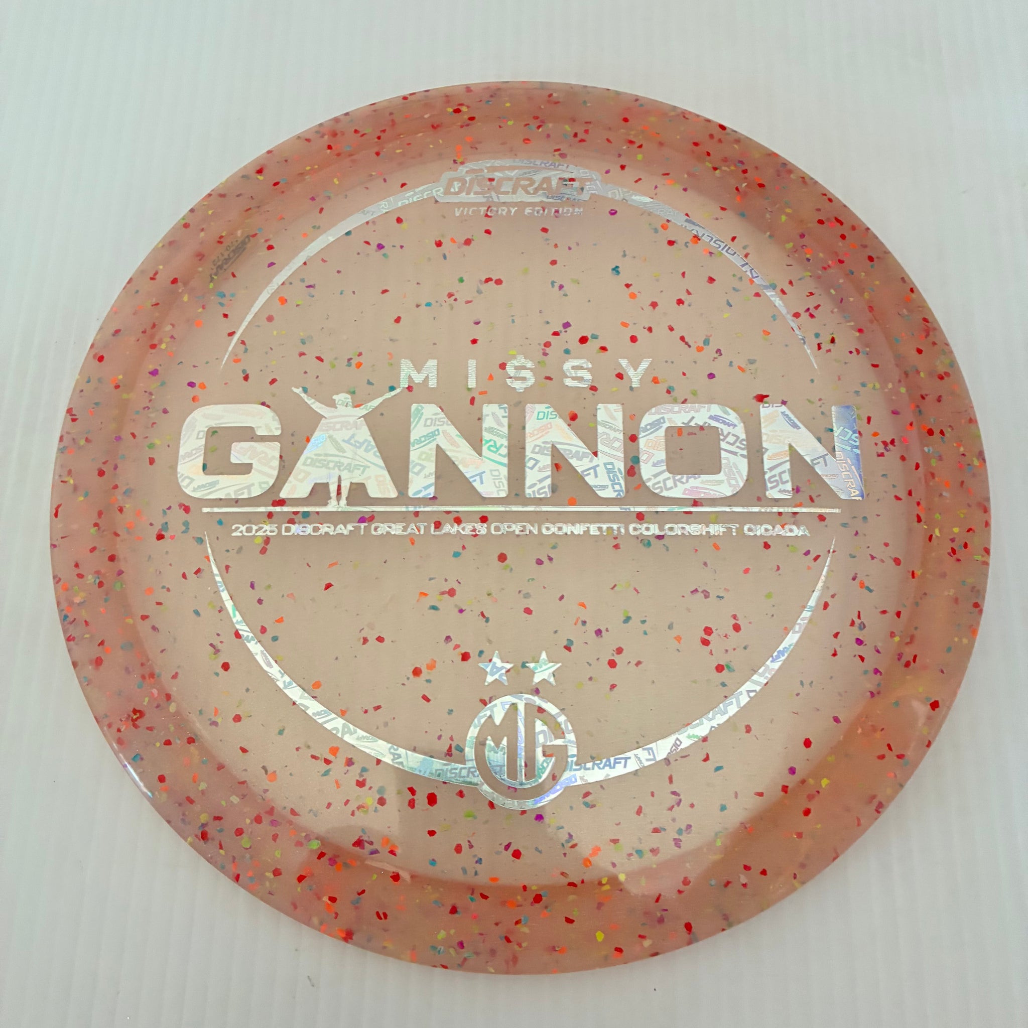 Discraft 2025 Missy Gannon DGLO Champion Z Confetti Cicada 7/6/-1/1