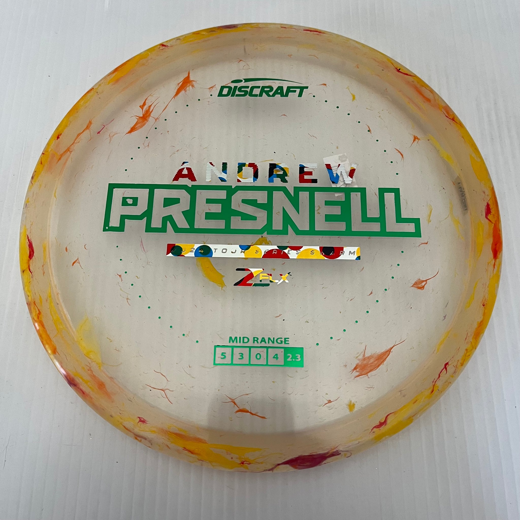 Discraft 2024 Andrew Presnell Tour Series Jawbreaker Z FLX Swarm 5/3/0/4
