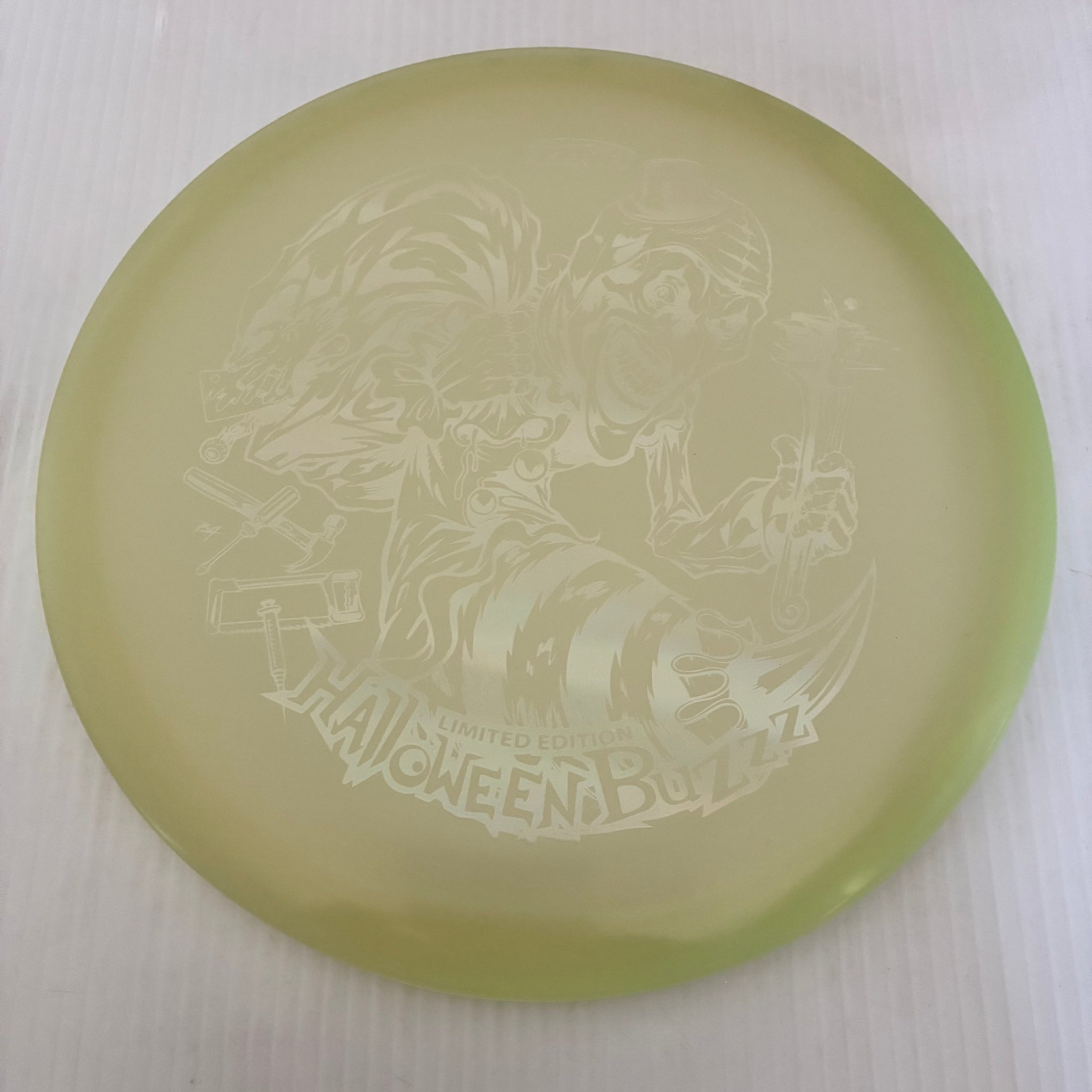 Discraft 2025 Halloween Art the Clown Themed Mega-Glo Buzzz 5/4/-1/1