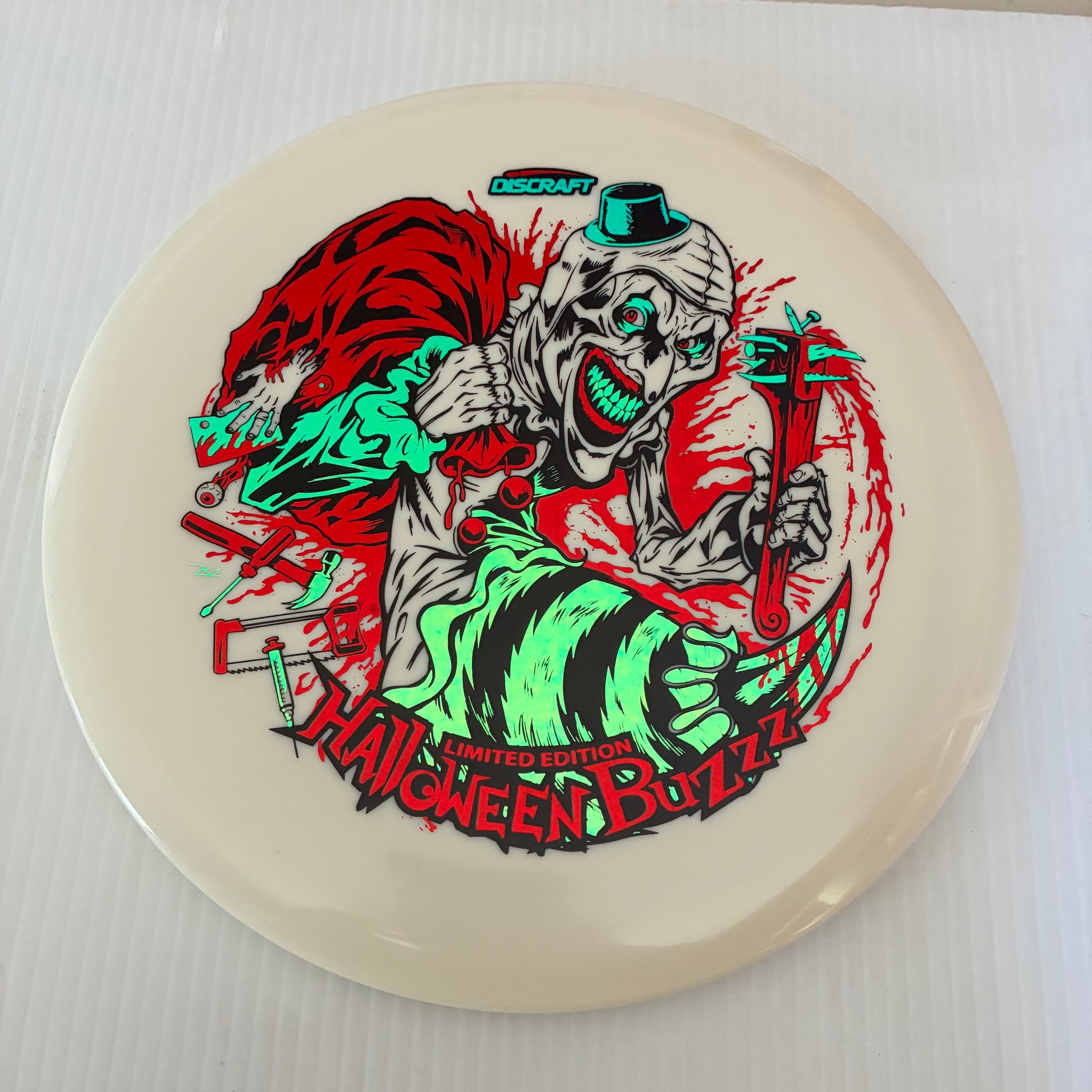 Discraft 2025 Halloween Art the Clown Themed Tri Foil Glow ESP Buzzz 5/4/-1/1