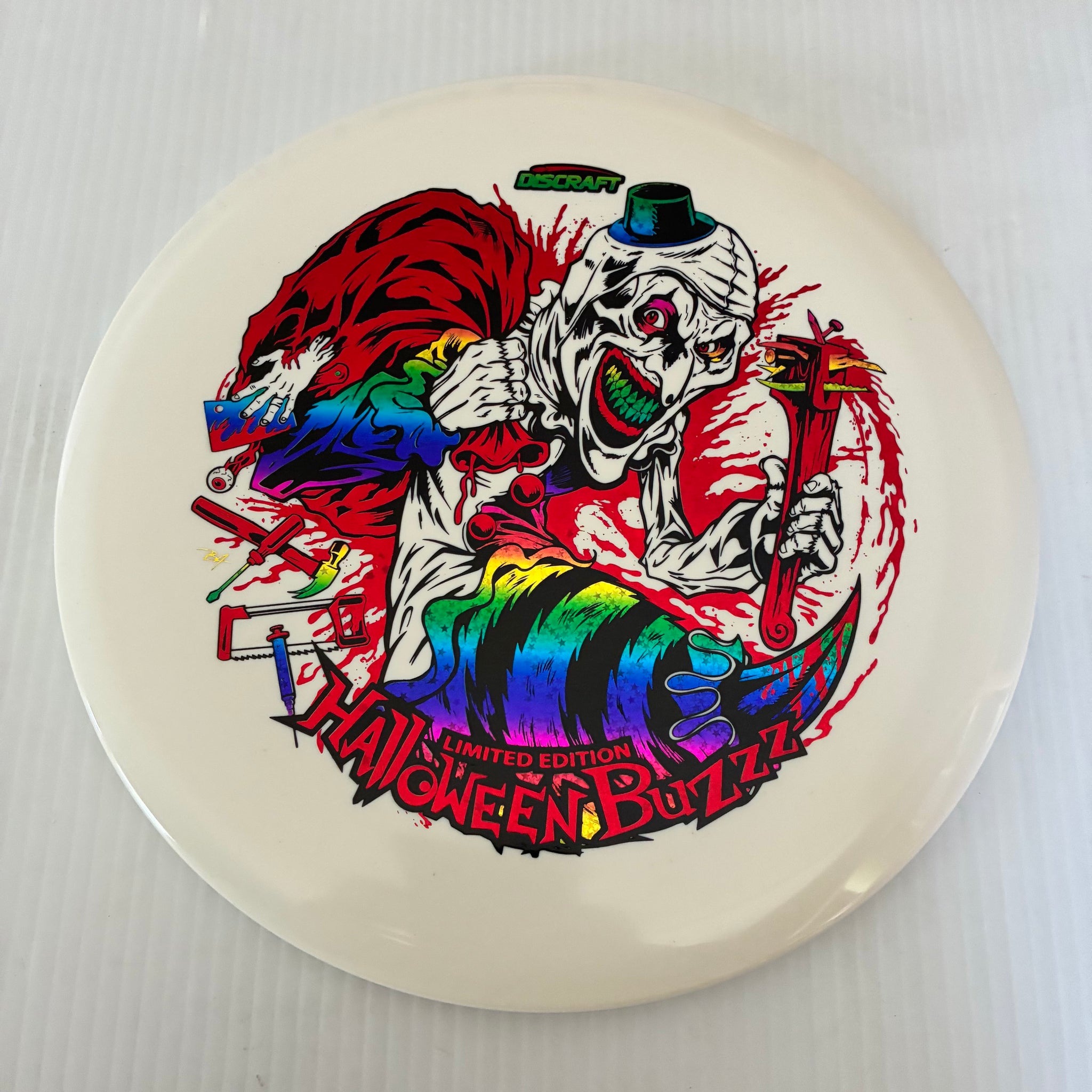 Discraft 2025 Halloween Art the Clown Themed Tri Foil Glow ESP Buzzz 5/4/-1/1